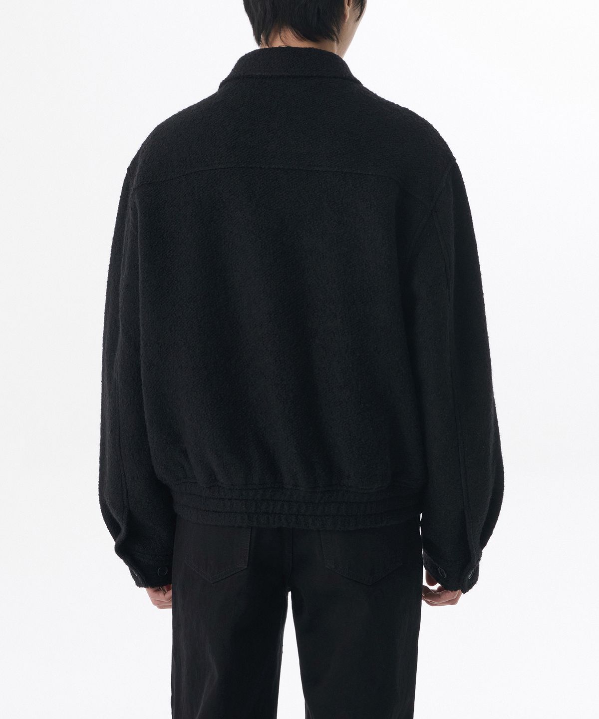 무신사 스탠다드(MUSINSA STANDARD) 울 블렌드 부클 블루종 재킷 [블랙]