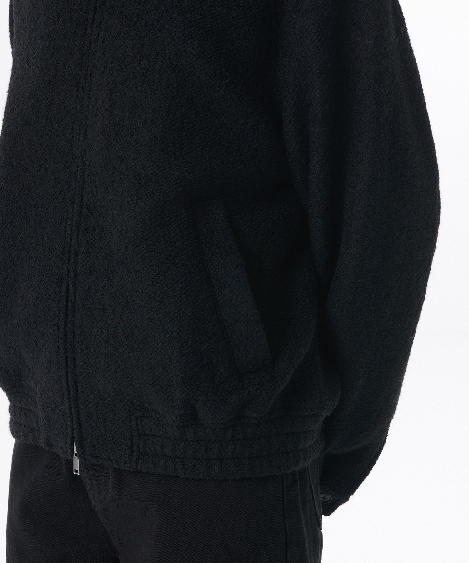MUSINSA | MUSINSA STANDARD Wool Blend Boucle Blue Jacket [Black]