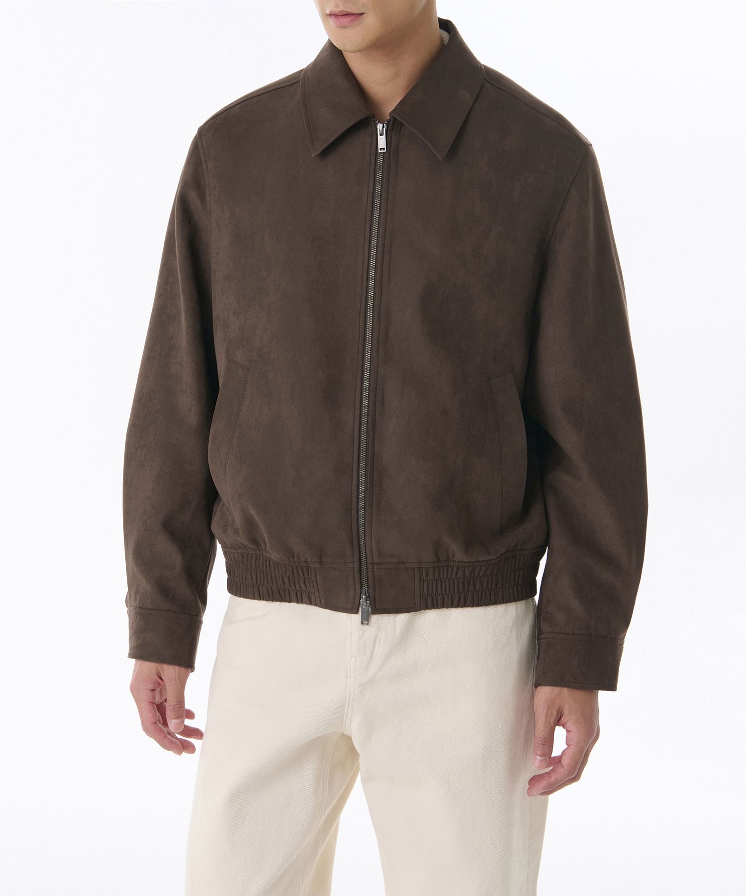 MUSINSA | MUSINSA STANDARD Synthetic Suede Minimal Blue Jacket [Brown]