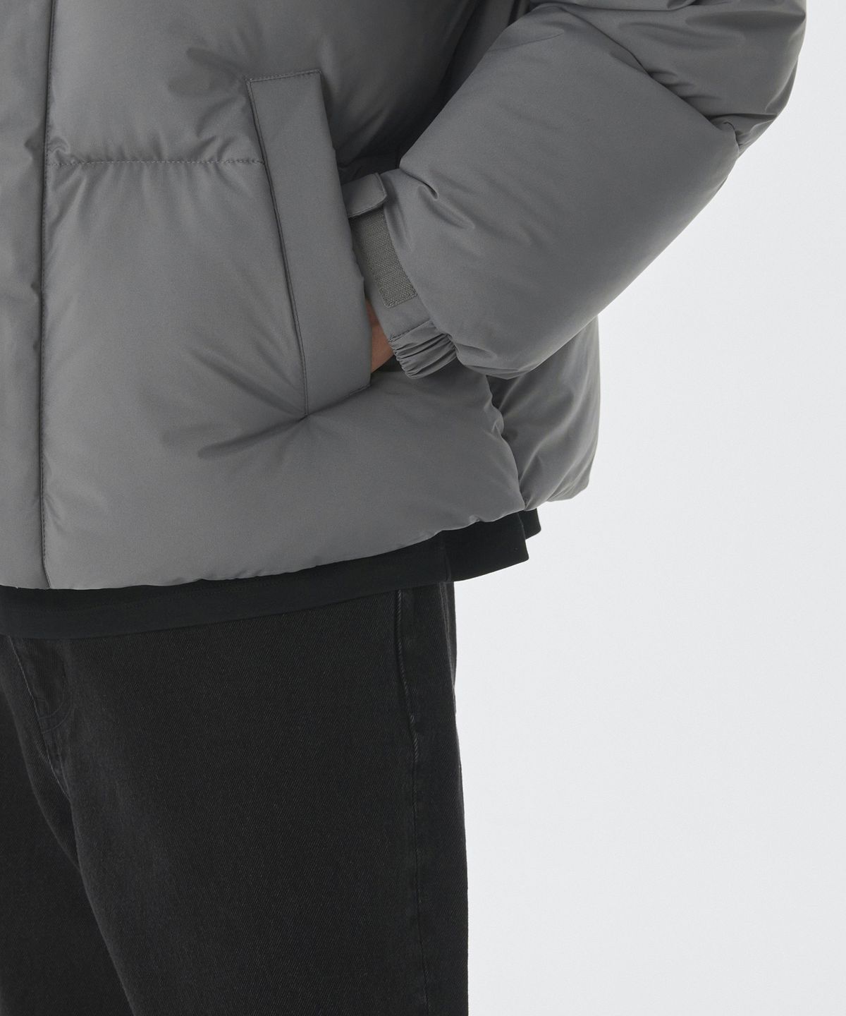무신사 스탠다드(MUSINSA STANDARD) 데일리 푸퍼 숏 패딩 재킷 [티탄 그레이]