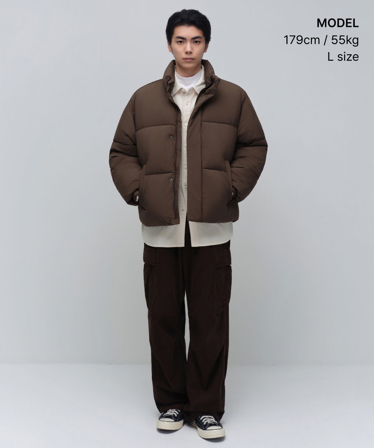 무신사 스탠다드(MUSINSA STANDARD) 데일리 푸퍼 숏 패딩 재킷 [바로크 브라운]