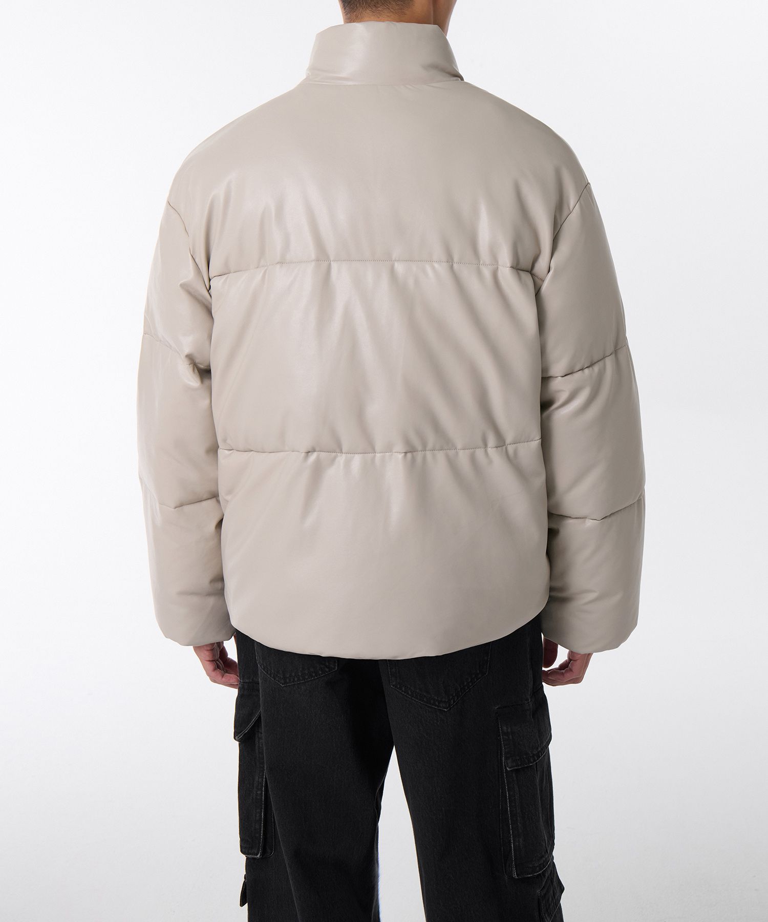 MUSINSA | MUSINSA STANDARD Synthetic Leather Puffer Short Padding