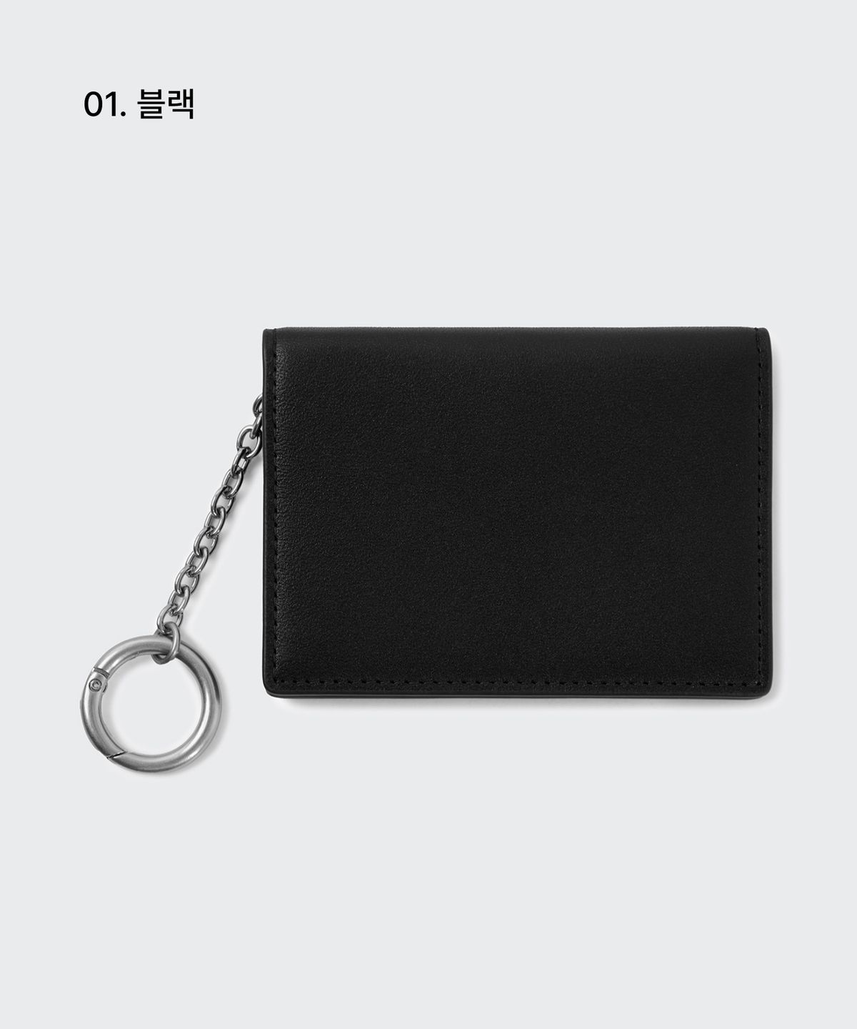 무신사 스탠다드(MUSINSA STANDARD) 플레인 레더 링 홀더 폴드 카드 지갑