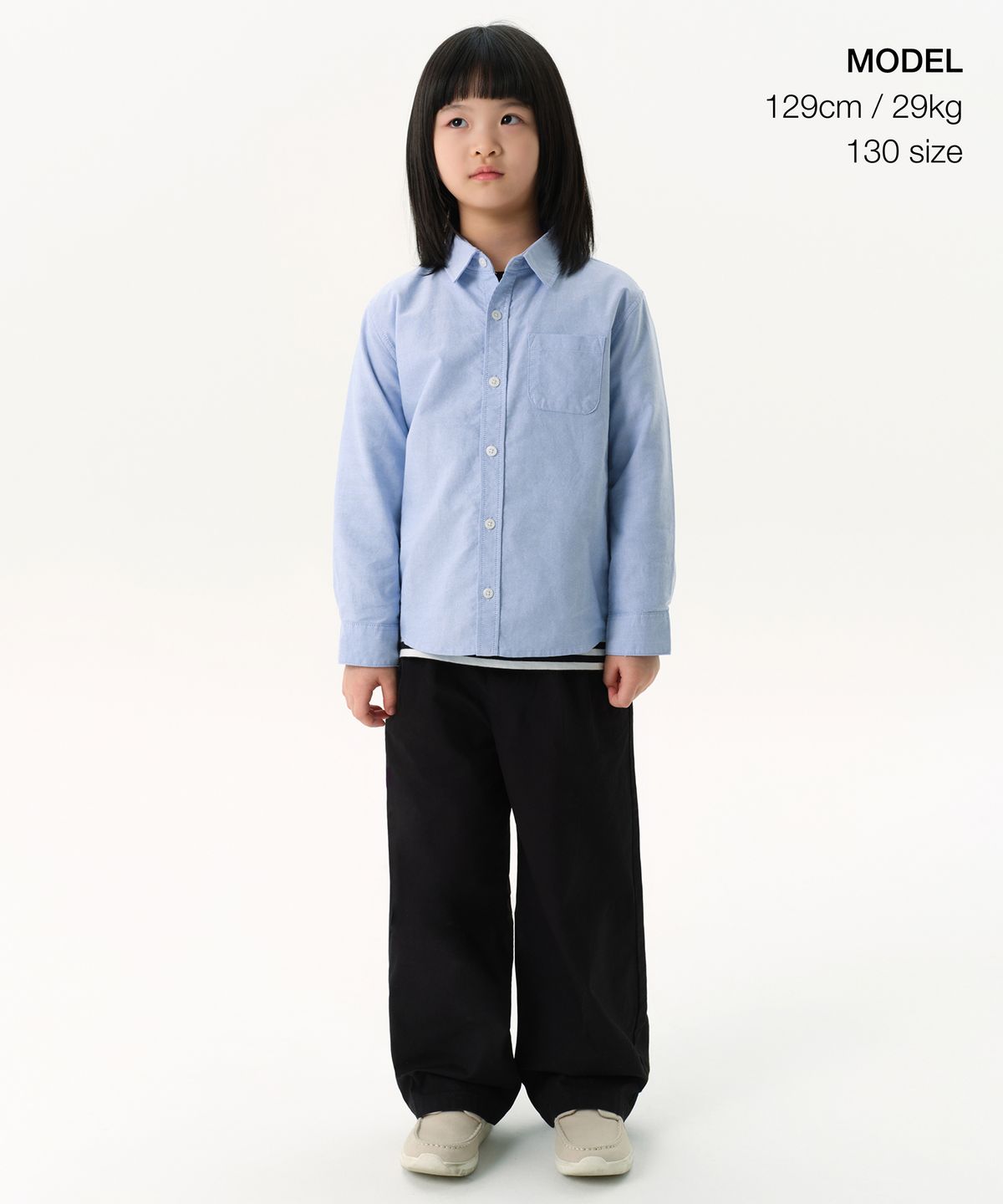 무신사 스탠다드 키즈(MUSINSA STANDARD KIDS) 원 턱 와이드 밴딩 치노 팬츠 [블랙]