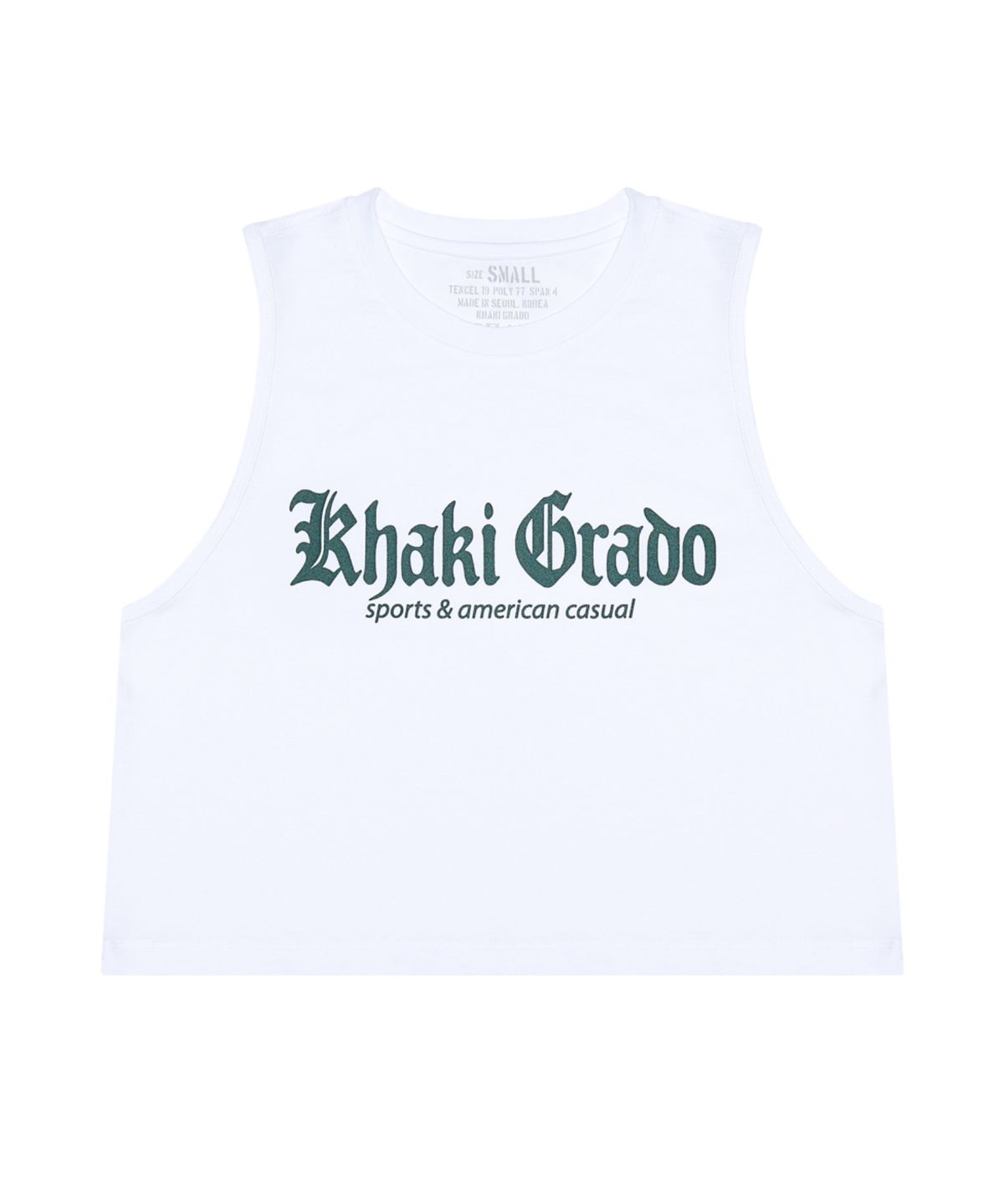 카키그라도(KHAKI GRADO) 불꽃 로고 크롭 레귤러핏 슬리브리스 (White / 3 color)