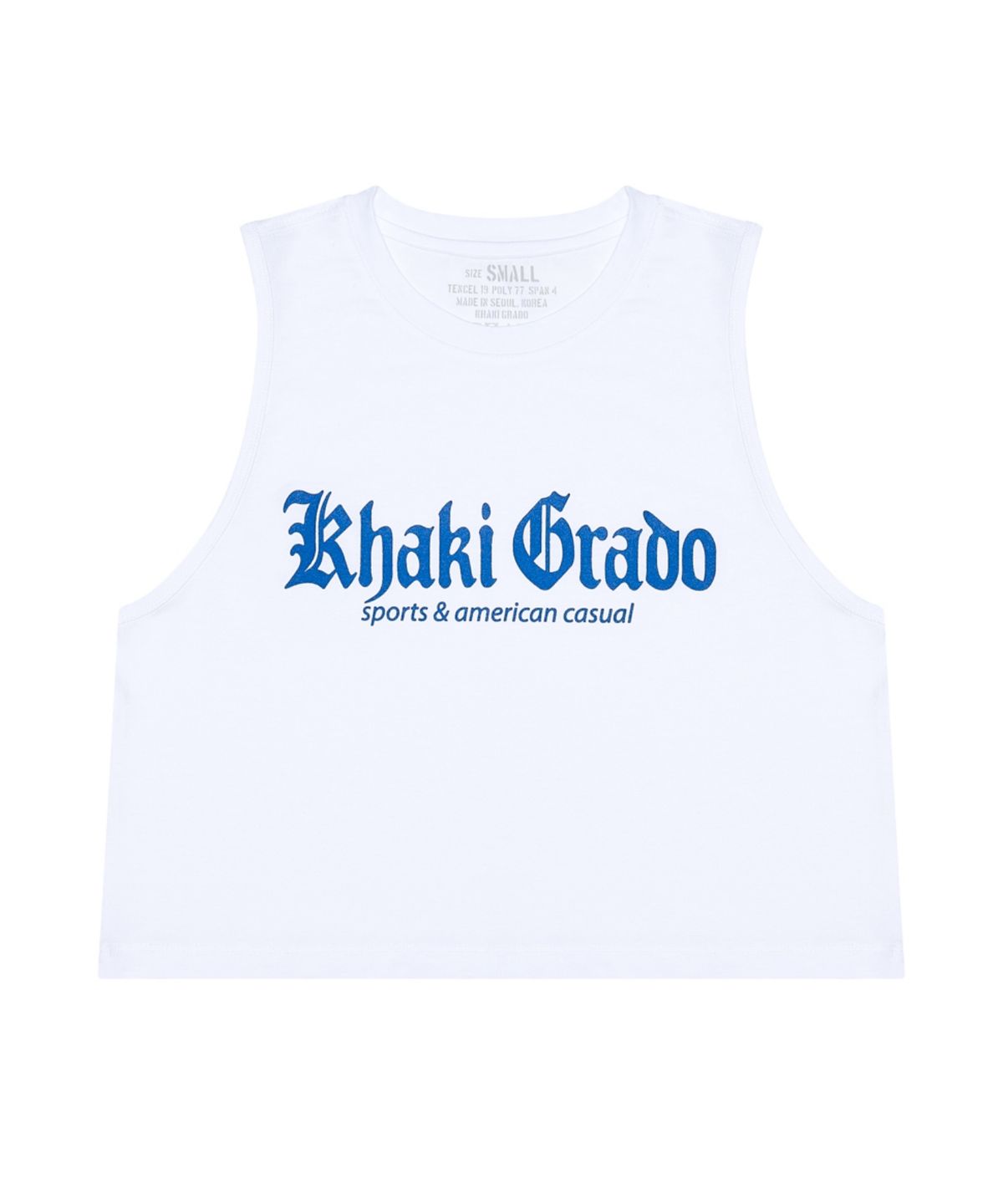 카키그라도(KHAKI GRADO) 불꽃 로고 크롭 레귤러핏 슬리브리스 (White / 3 color)