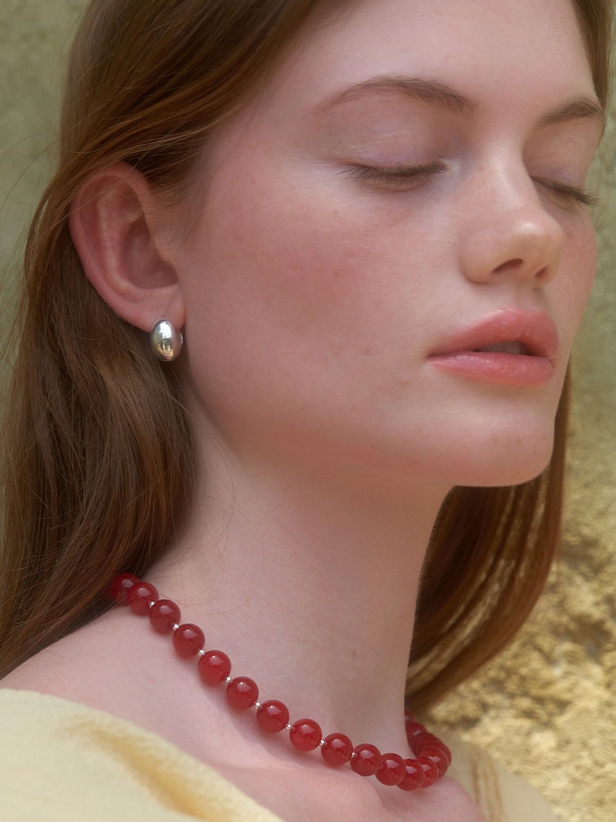 러브미몬스터(LOVE ME MONSTER) Red Chalcedony Necklace 10mm (L242MNK010)
