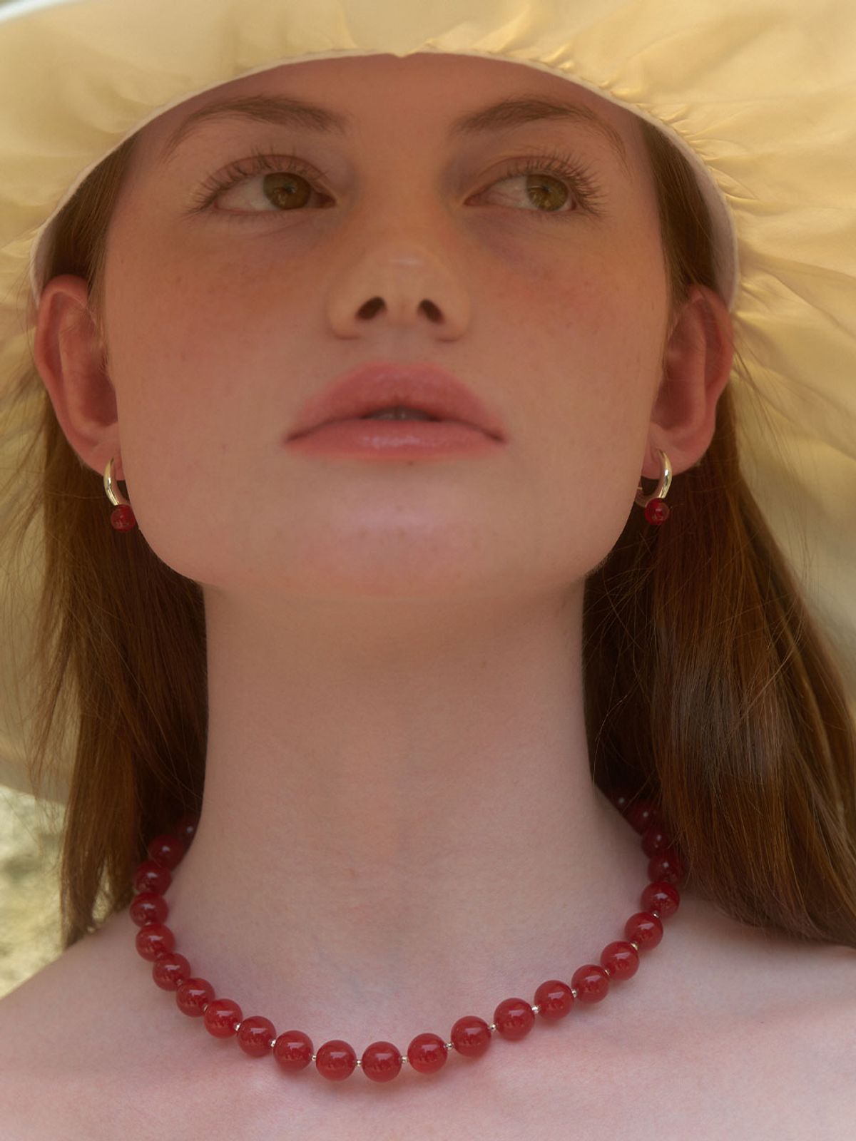 러브미몬스터(LOVE ME MONSTER) Red Chalcedony Necklace 10mm (L242MNK010)