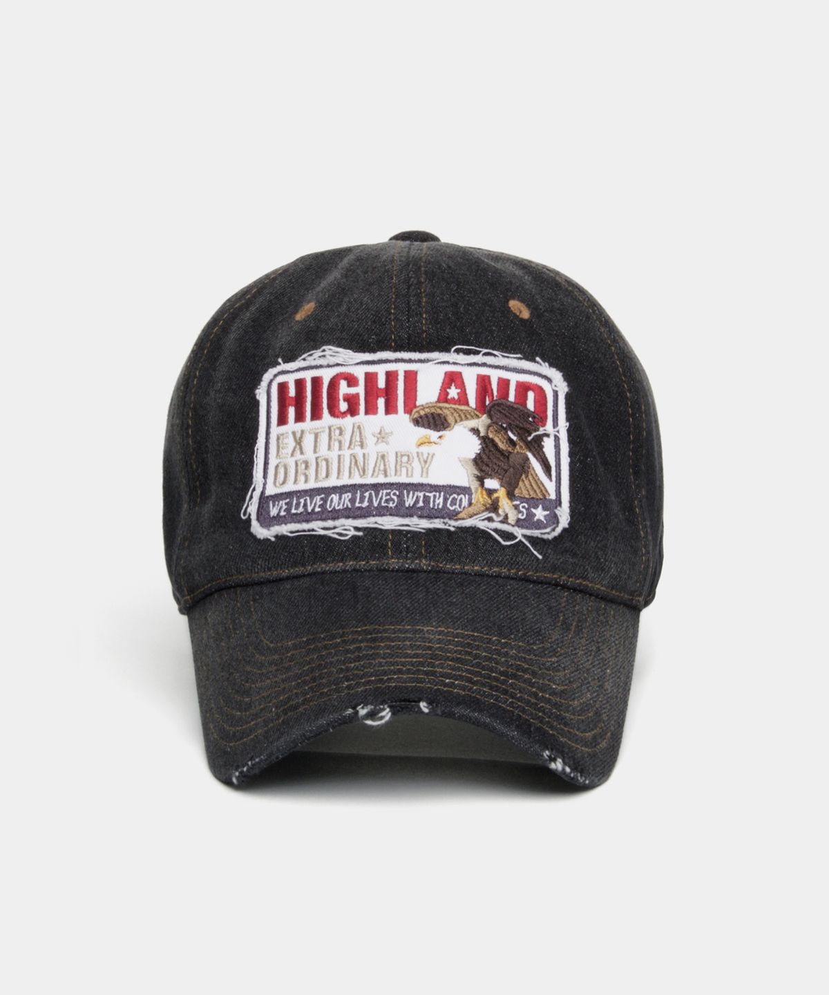 플래토(PLATEAU) 워싱 볼캡 HIGH EA DENIM CAP BLACK