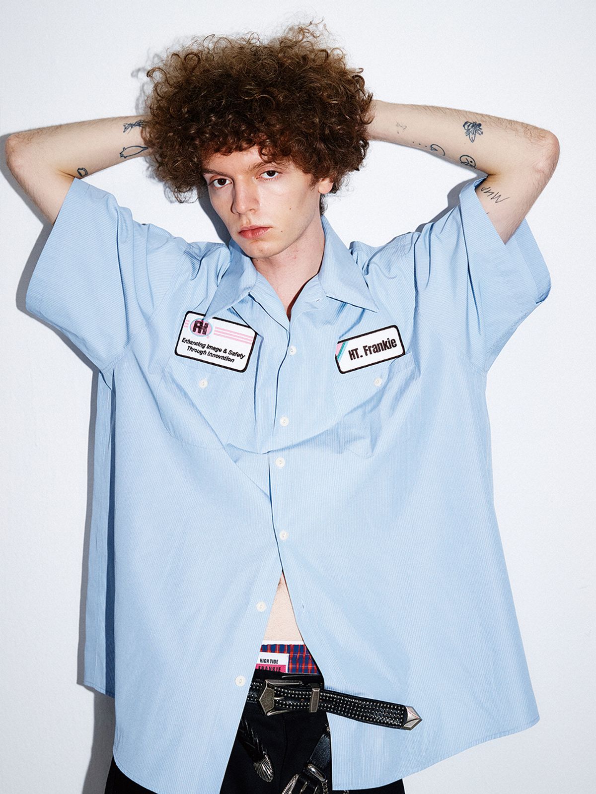 하이타이드 프랭키(HIGHTIDEFRANKIE) FRANKIE STRIPE WORKSHIRT BLUE