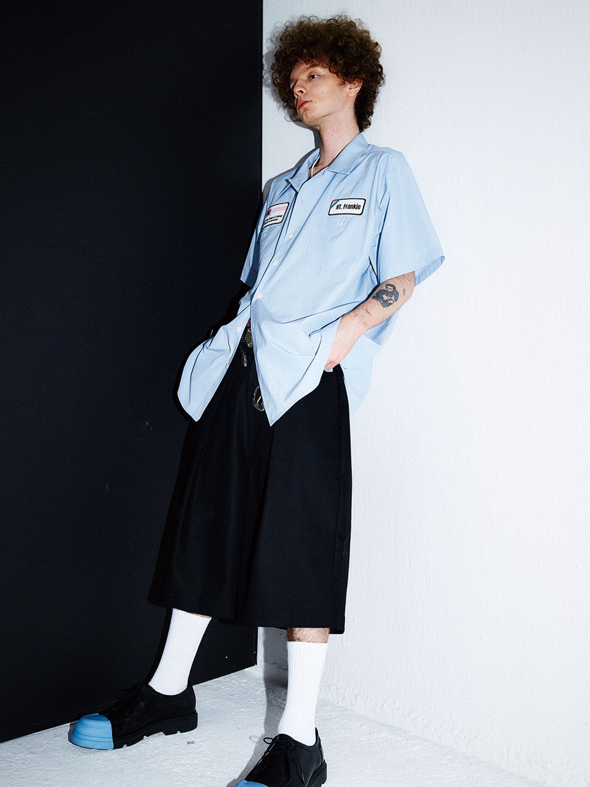 하이타이드 프랭키(HIGHTIDEFRANKIE) FRANKIE STRIPE WORKSHIRT BLUE