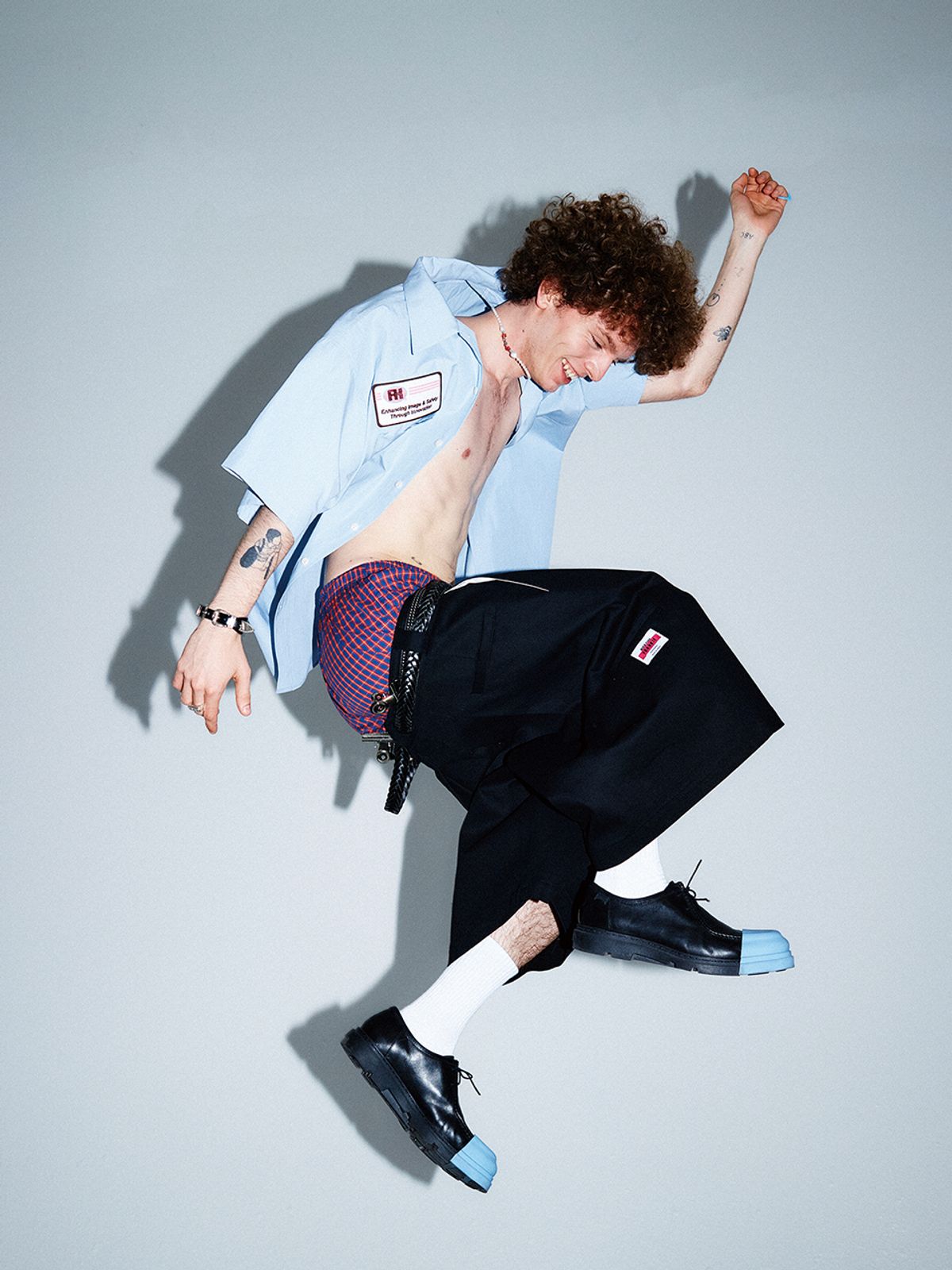 하이타이드 프랭키(HIGHTIDEFRANKIE) FRANKIE STRIPE WORKSHIRT BLUE