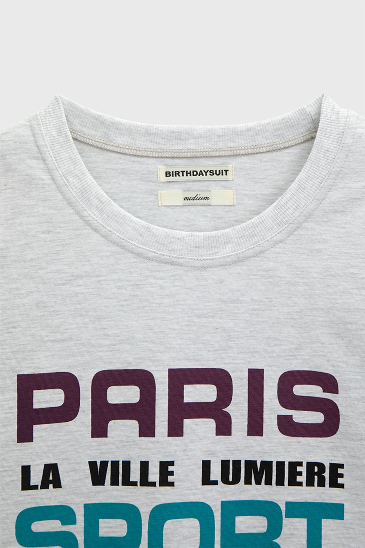 벌스데이수트(BIRTHDAYSUIT) PARIS SPORT T-SHIRT (M.GREY)
