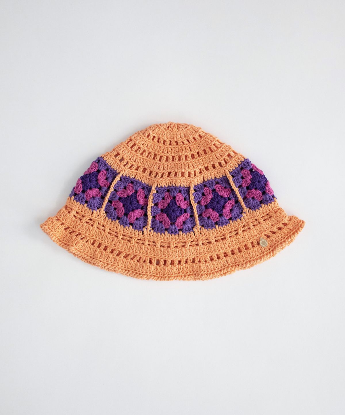 메리모티브(MERRYMOTIVE) Flower doily crochet hand knitted hat (Orange)