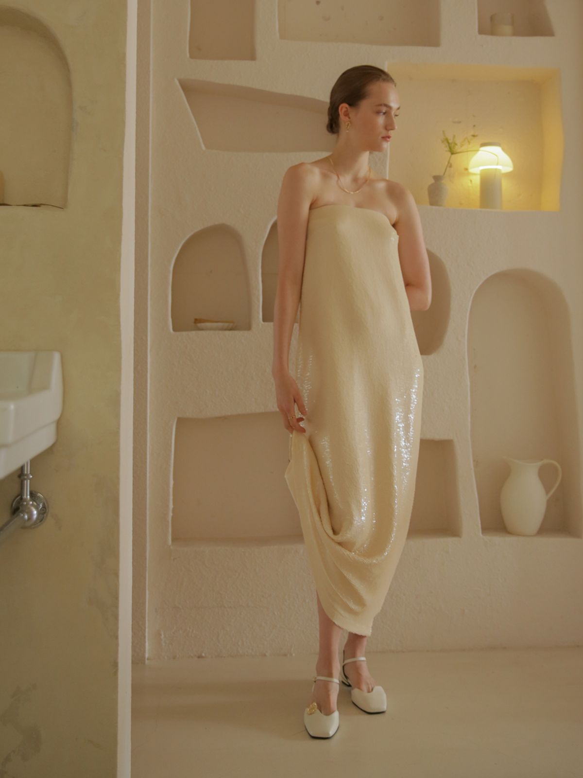 더 로맨틱 오션(THE ROMANTIC OCEAN) Wave flat / 웨이브 플랫 (leather - ivory)