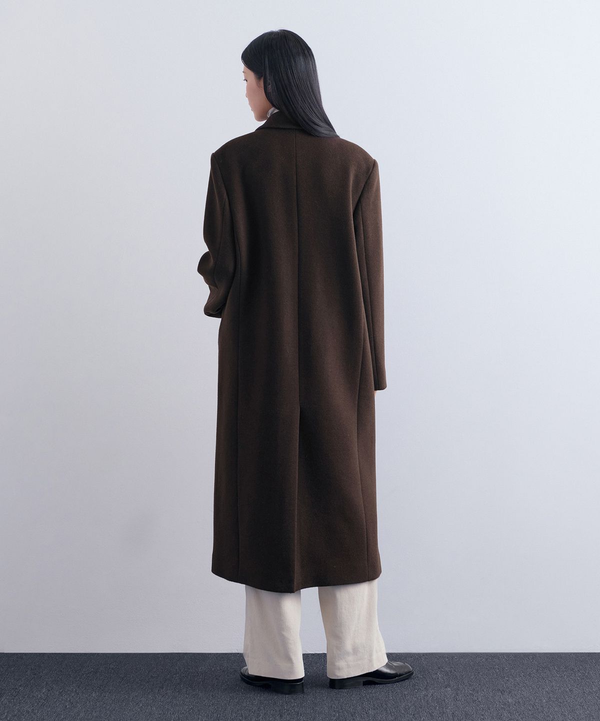 무신사 스탠다드 우먼(MUSINSA STANDARD WOMAN) 우먼즈 캐시미어 블렌드 오버 숄더 싱글 코트 [바로크 브라운]