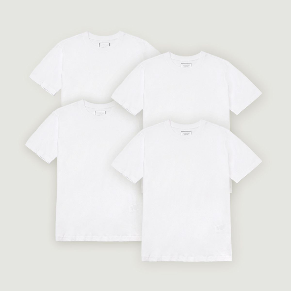행텐(HANGTEN) 공용 4PACK 베이직 크루넥 반팔 티셔츠(10520-298-456-05)
