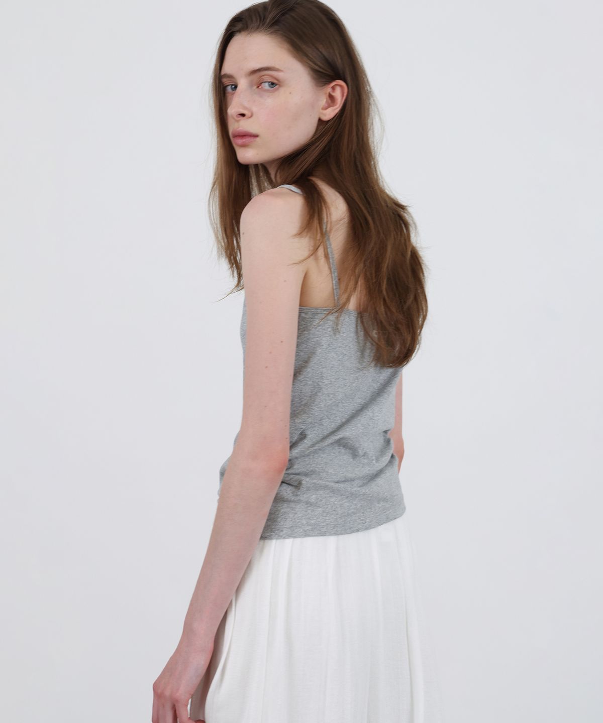 르바(LEVAR) Whenever Standard Sleeveless Top - Melange grey
