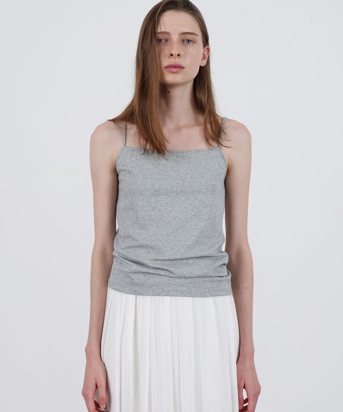 르바(LEVAR) Whenever Standard Sleeveless Top - Melange grey