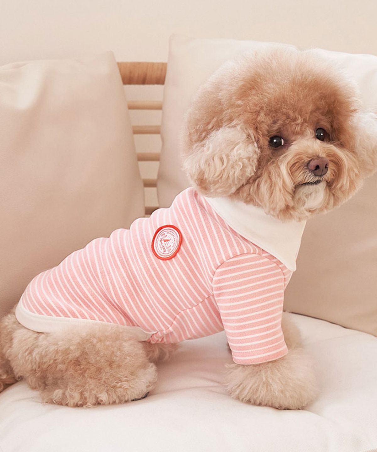 베일리(BAILEY) 강아지옷 실내복 로이카라티 코랄피치