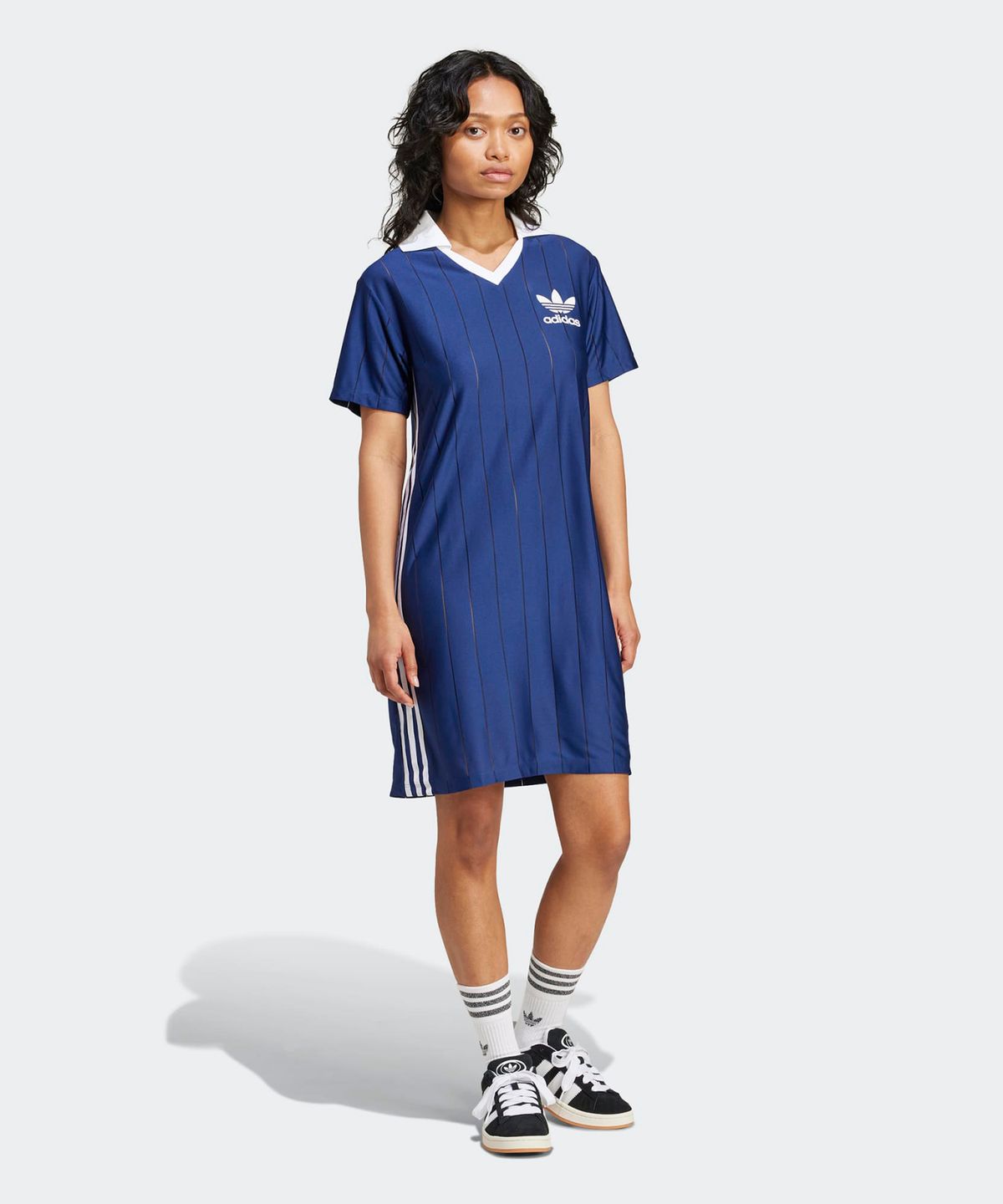 아디다스(ADIDAS) 3S 핀스트라이프 드레스 - 다크블루 / IX5509