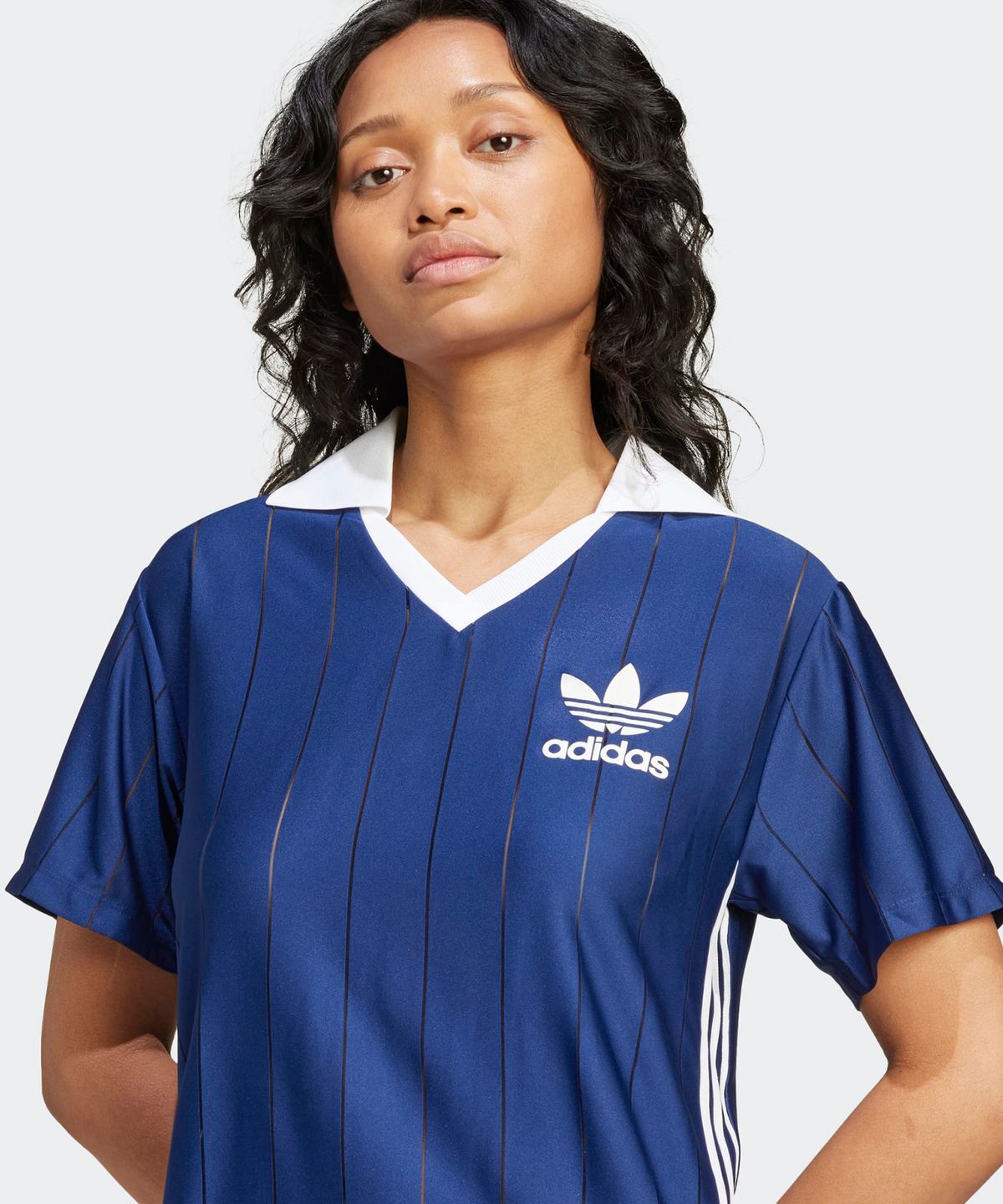 아디다스(ADIDAS) 3S 핀스트라이프 드레스 - 다크블루 / IX5509