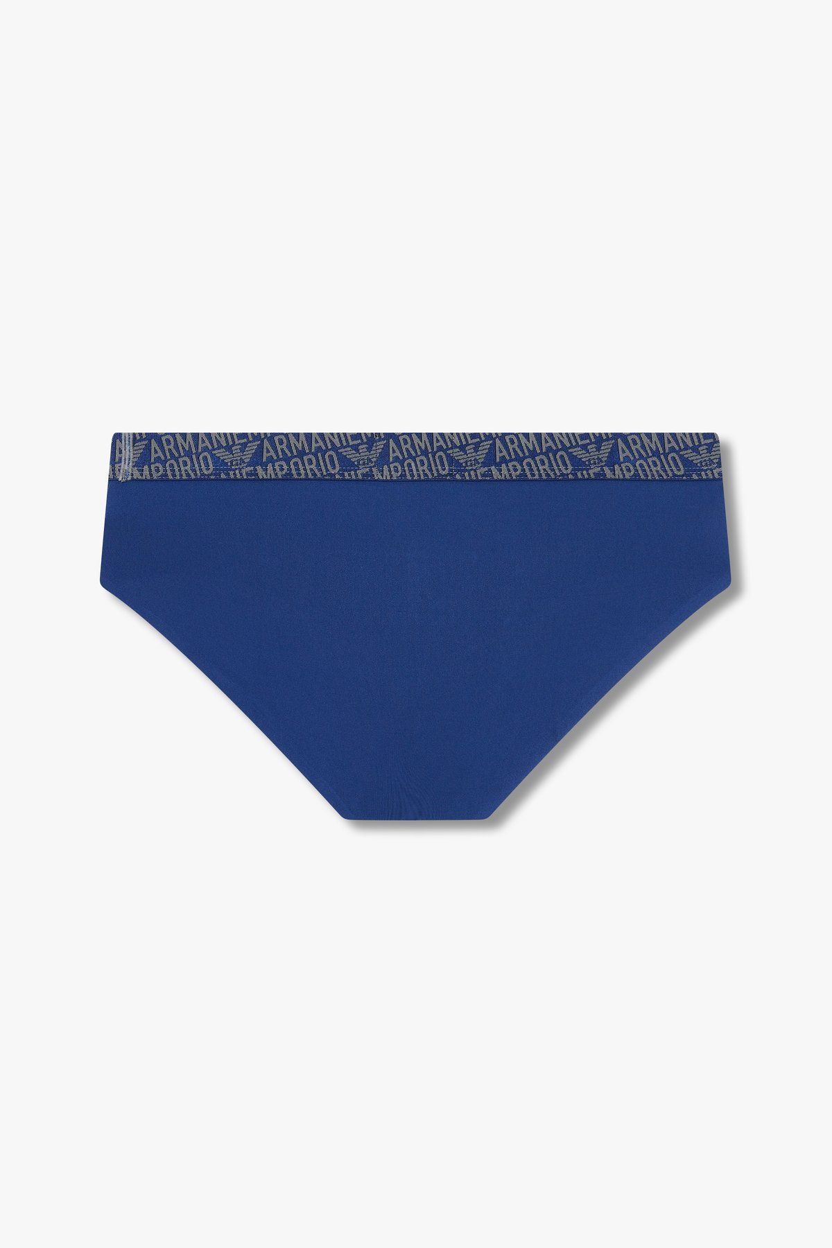 엠포리오 아르마니 언더웨어(EMPORIO ARMANI UNDERWEAR) 남성 로고 패턴 밴딩 나일론 브리프 _블루_0814311304