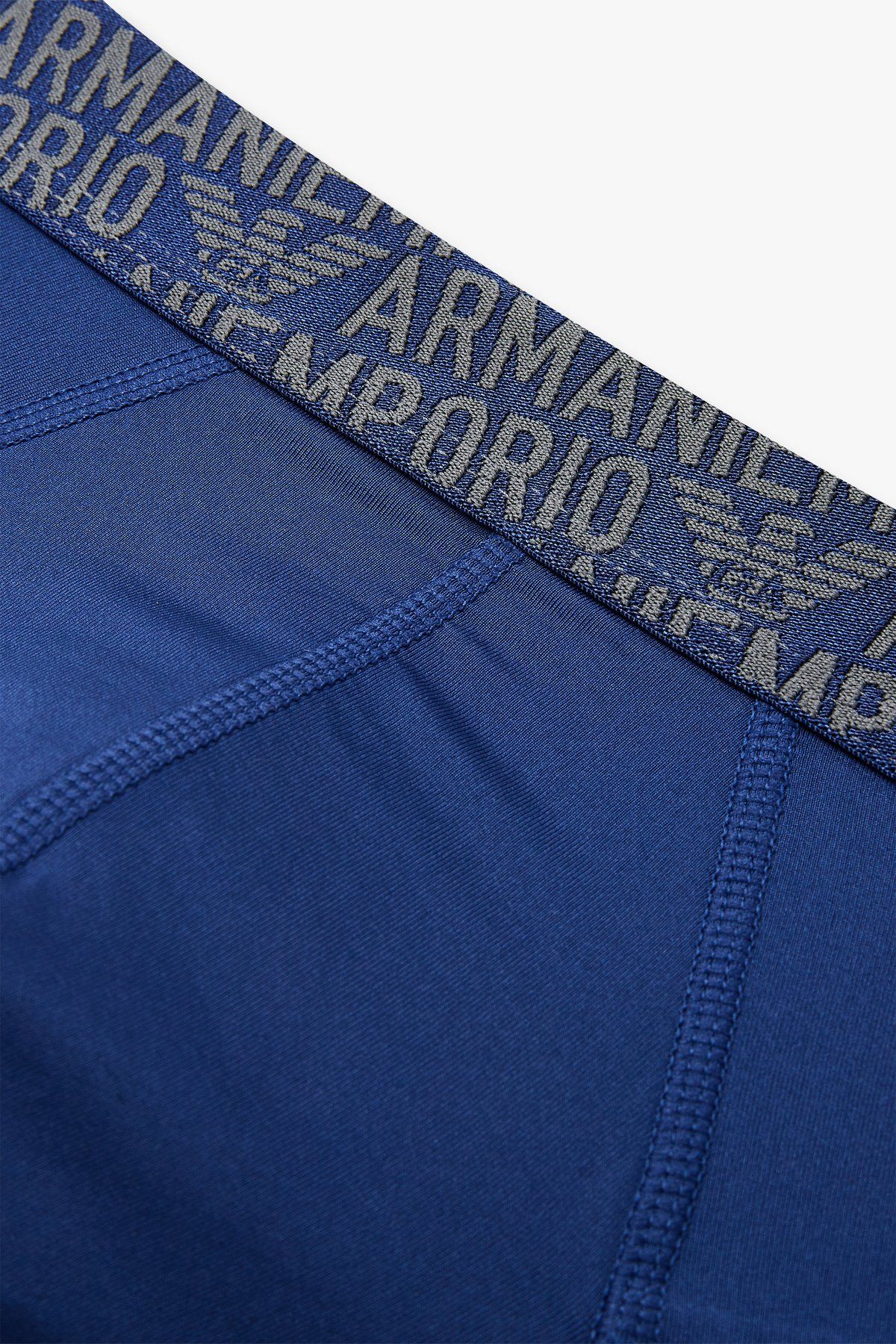 엠포리오 아르마니 언더웨어(EMPORIO ARMANI UNDERWEAR) 남성 로고 패턴 밴딩 나일론 브리프 _블루_0814311304