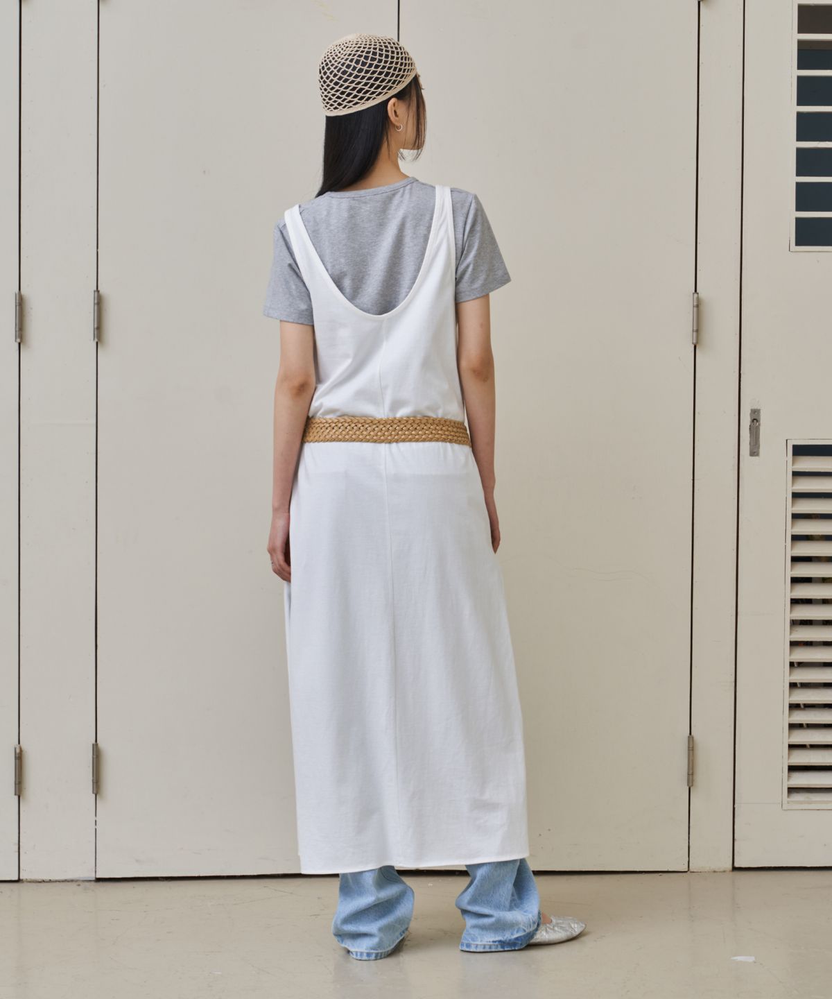 웨어리즈(WEARIS) 코튼 레이어드 원피스_화이트