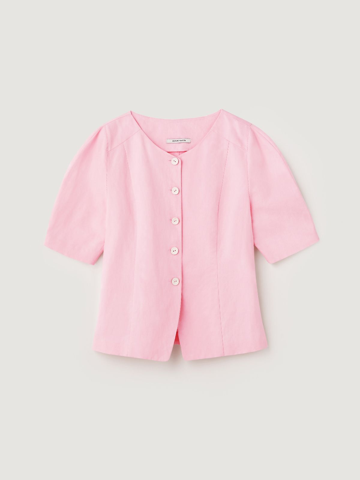 비뮤즈맨션(BEMUSE MANSION) Rounded sleeve jacket - Pink