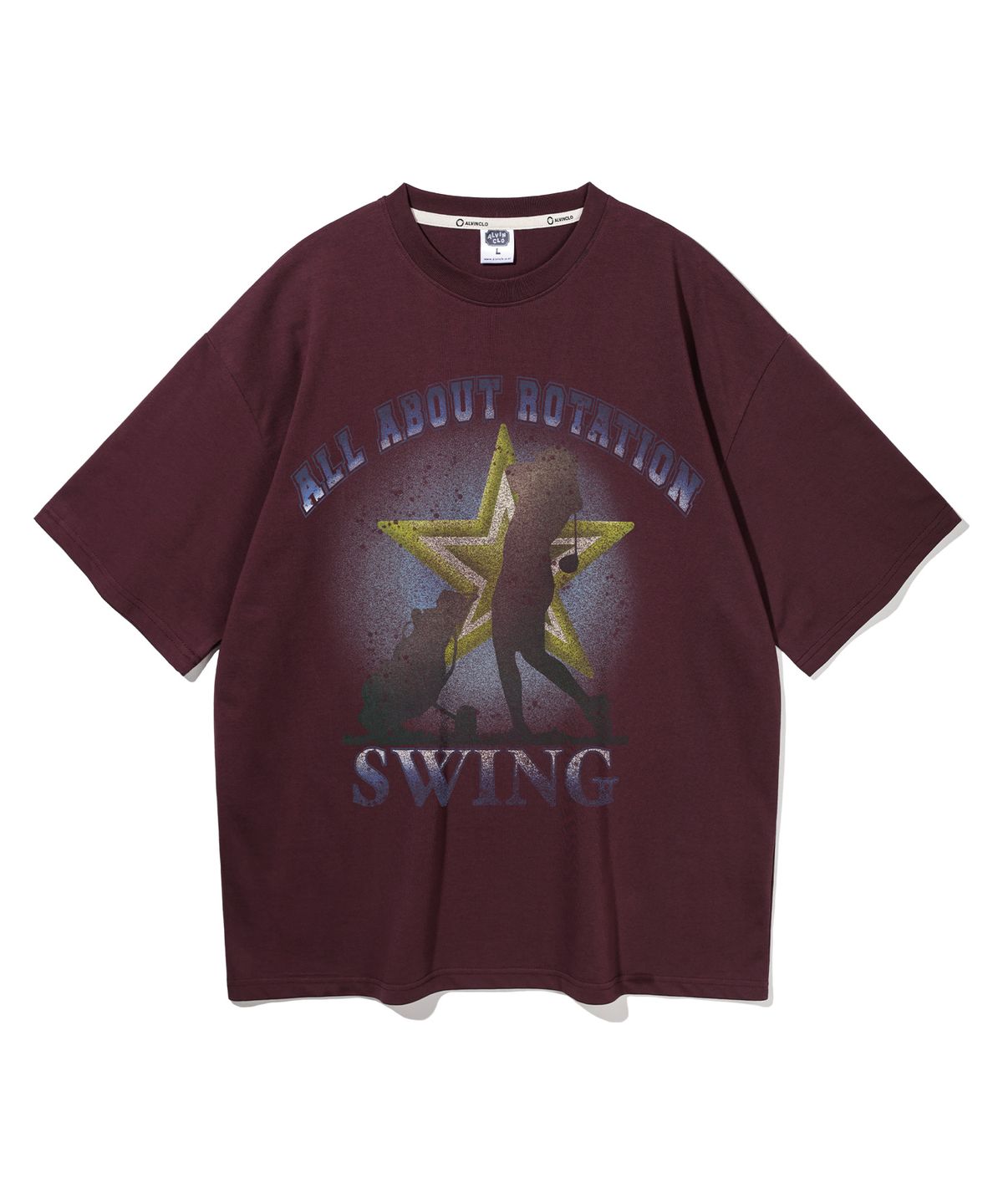 앨빈클로(ALVINCLO) [피치]SWING STAR 오버핏 반팔티 AST4576 (4 COLOR)