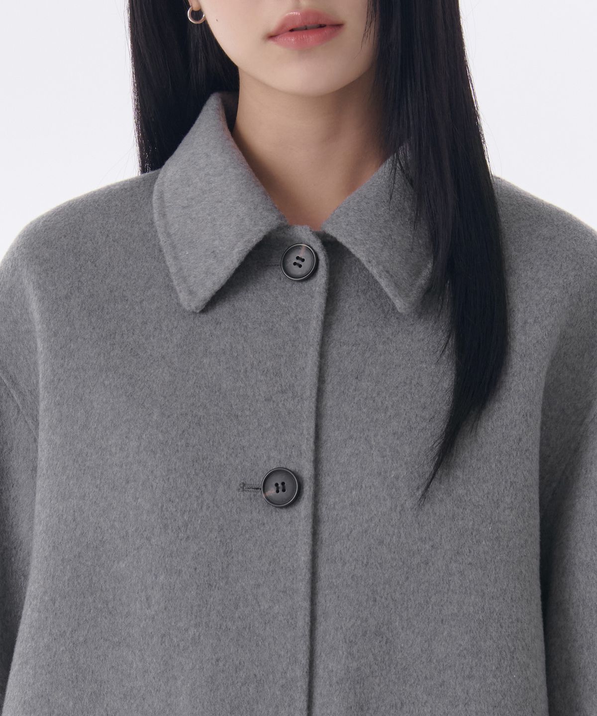 무신사 스탠다드 우먼(MUSINSA STANDARD WOMAN) 우먼즈 캐시미어 블렌드 핸드메이드 쇼트 맥 코트 [미디엄 그레이]