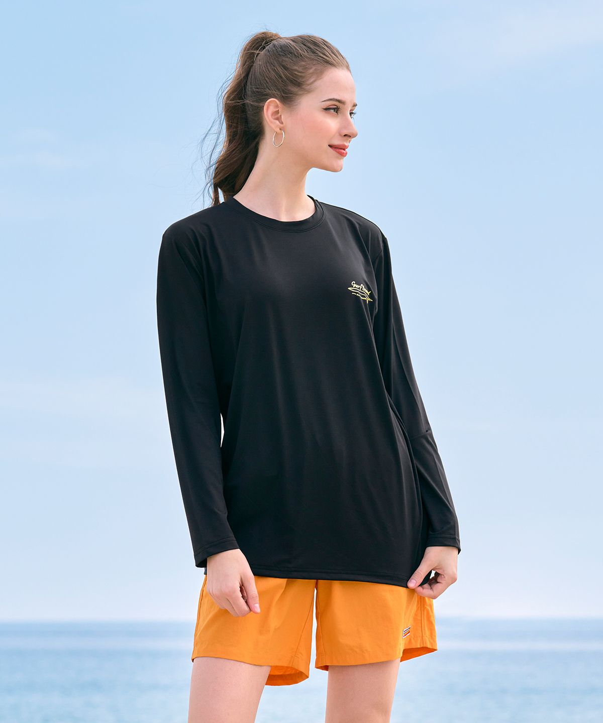 블랙몬스터핏(BLACK MONSTER FIT) 샌디에이고 래쉬가드 롱슬리브 (BLACK) / BM230712