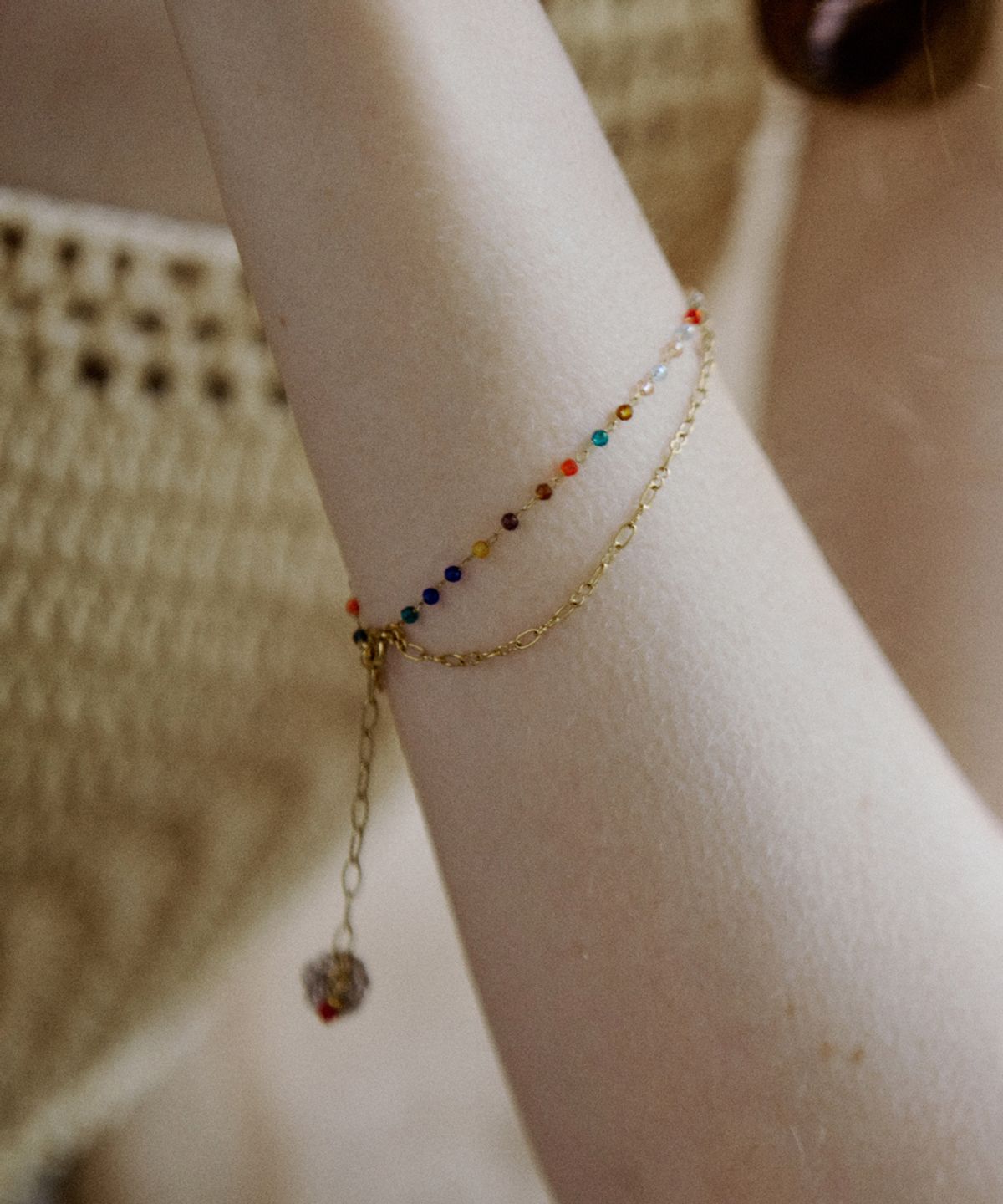 메리모티브(MERRYMOTIVE) [2way] Colorful double chain surgical bracelet/anklet