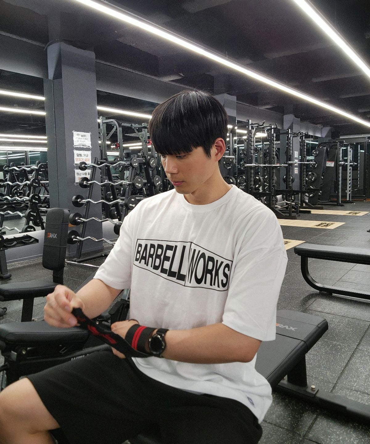 바벨웍스(BARBELLWORKS) 3D 로고 오버핏