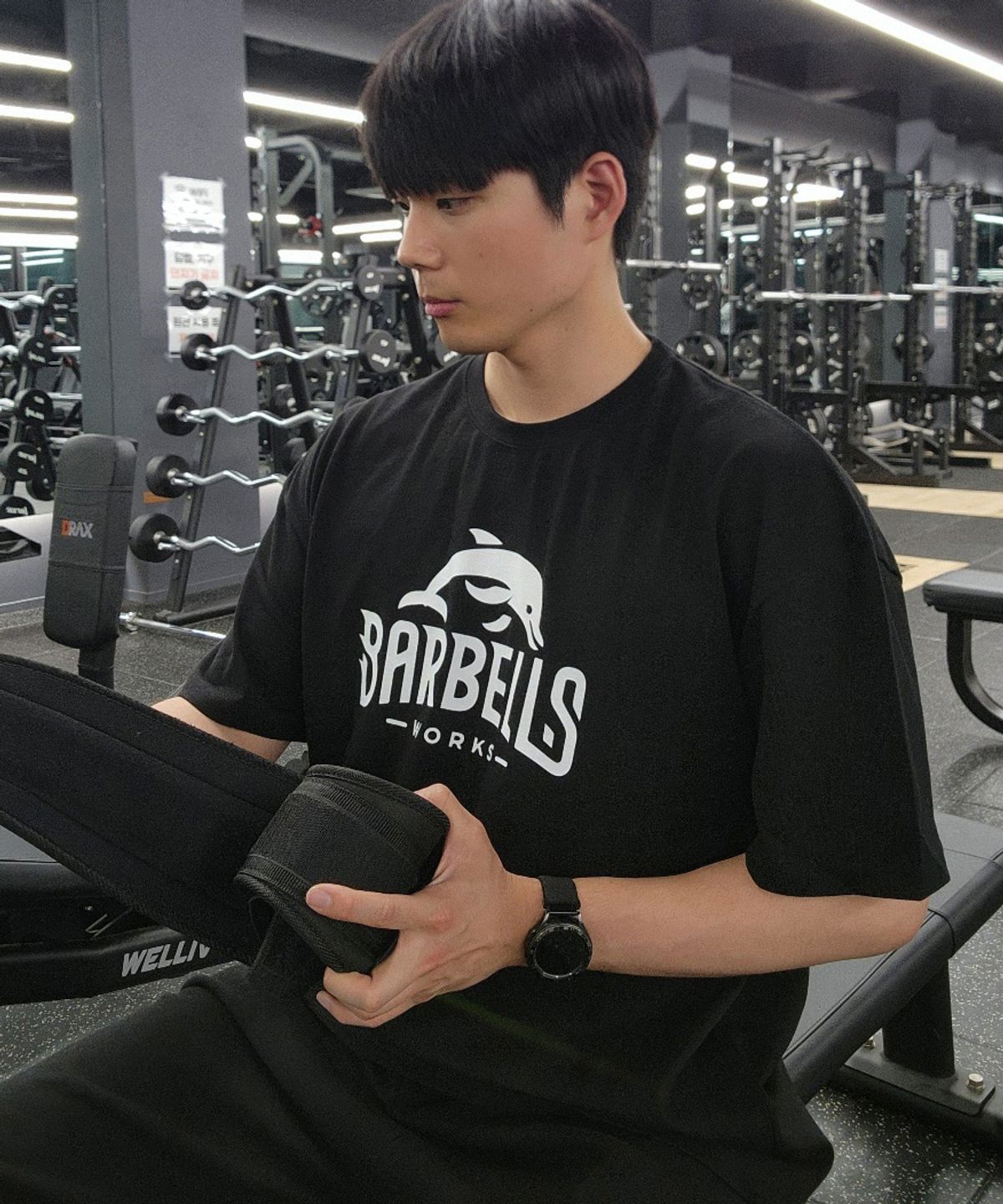 바벨웍스(BARBELLWORKS) 돌핀 로고 오버핏