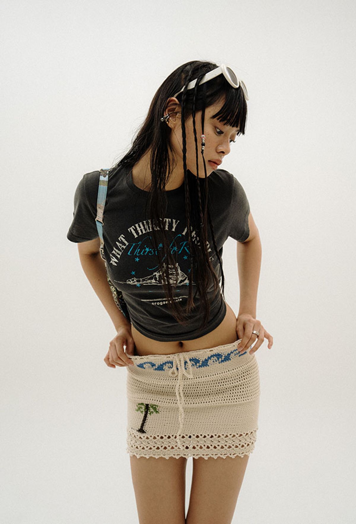 오로지(OROGEE) PALM TREE WAVE TWO-WAY KNIT