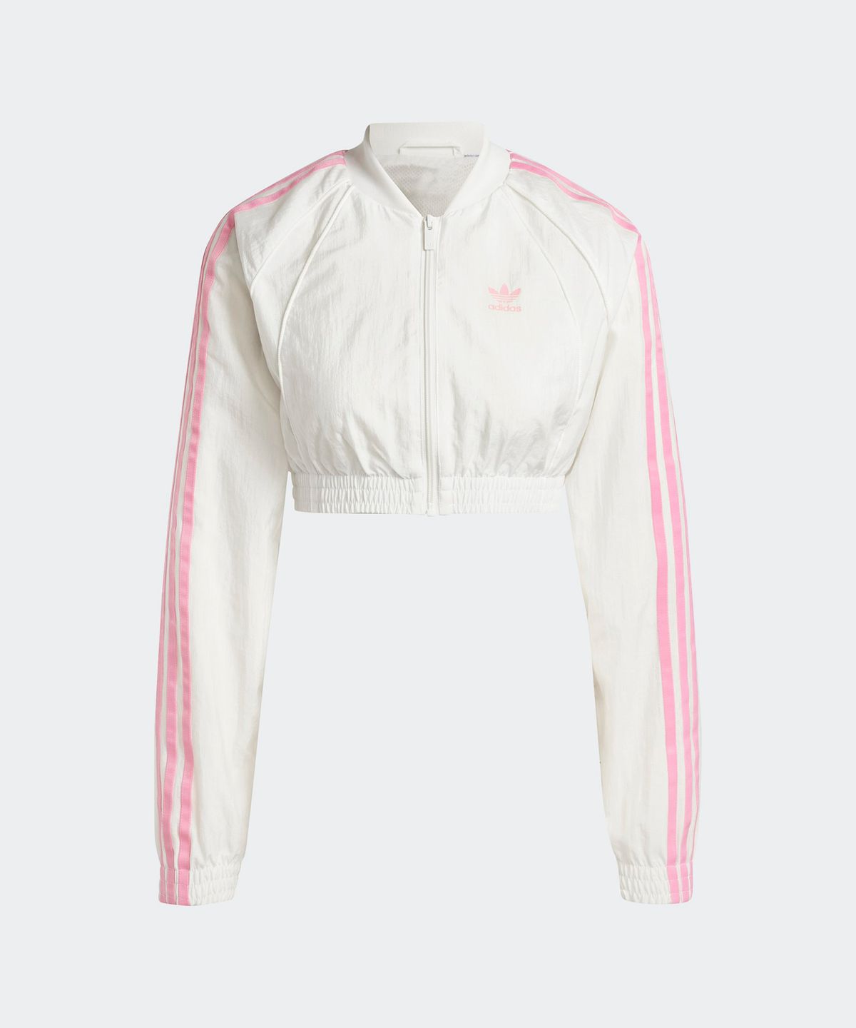 아디다스(ADIDAS) 크롭 트랙탑 - 화이트:핑크 / IW5485