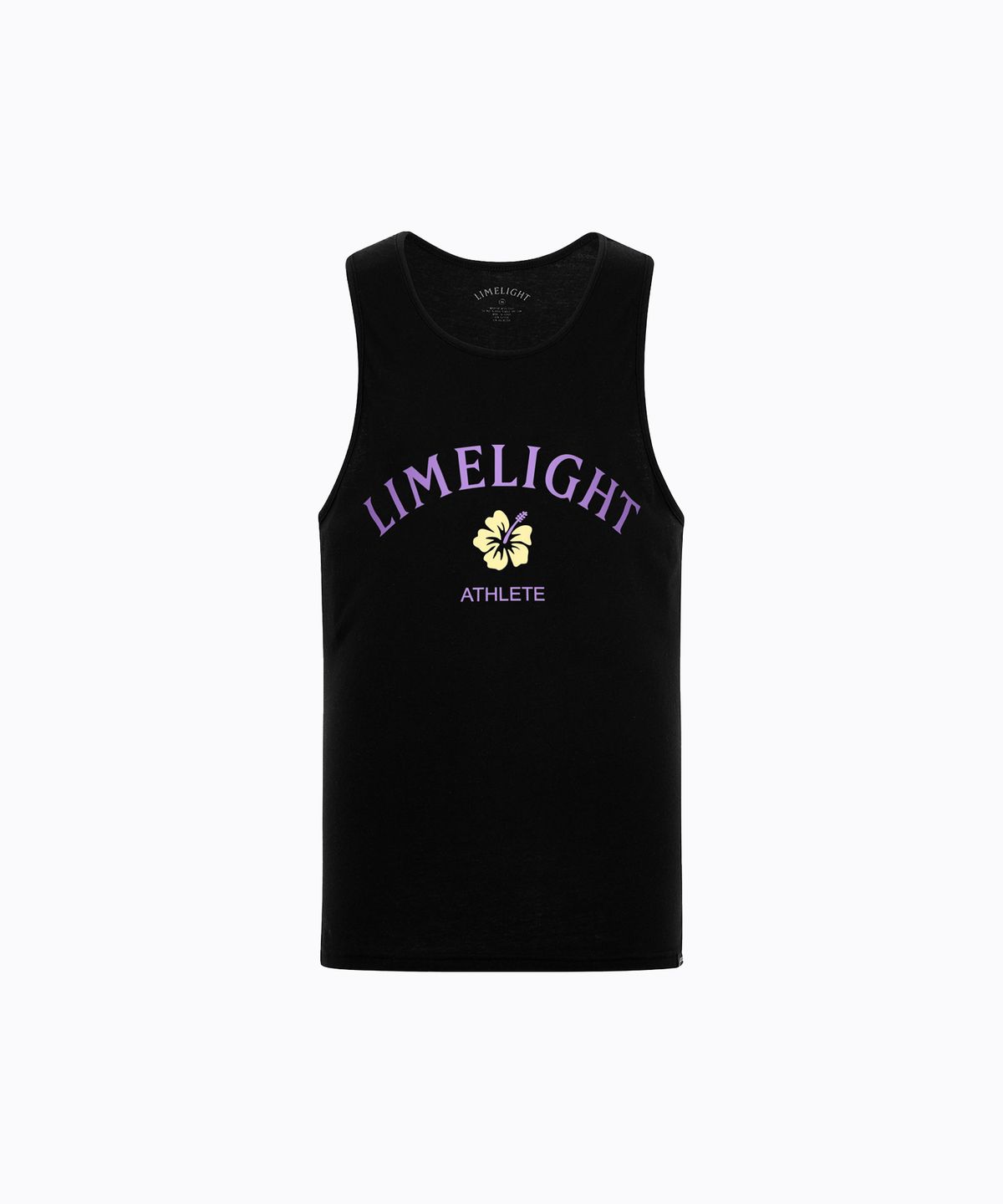 라임라잇 어패럴(LIMELIGHT APPAREL) 아치 로고 히비스커스 슬리브리스 (블랙/라벤더)