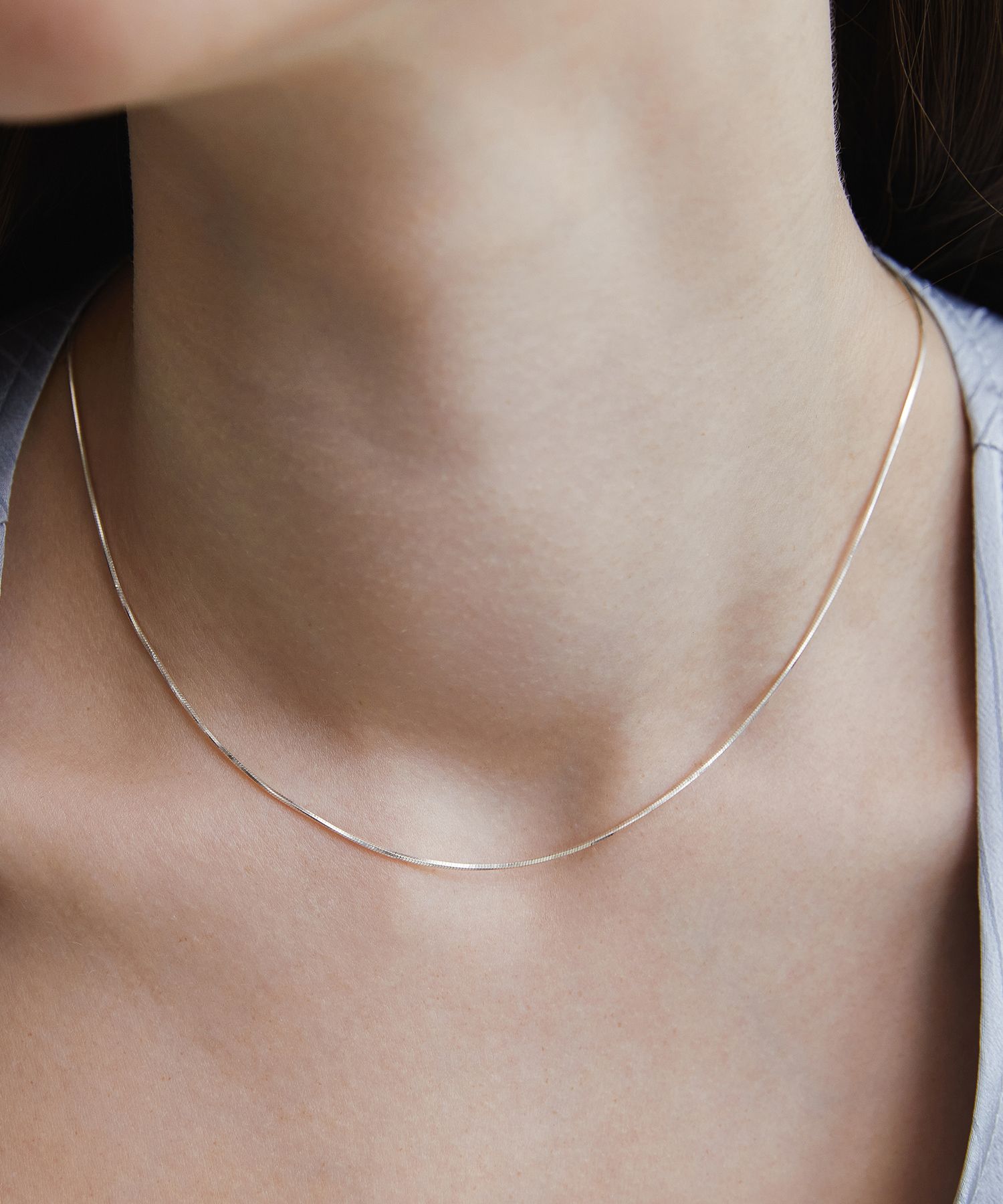 ●TATIANA● Silver 925 Modern Flat Snake Chain Necklace NZ21 MUSINSA | TATIANA (Silver 925) Modern Flat Snake Chain
