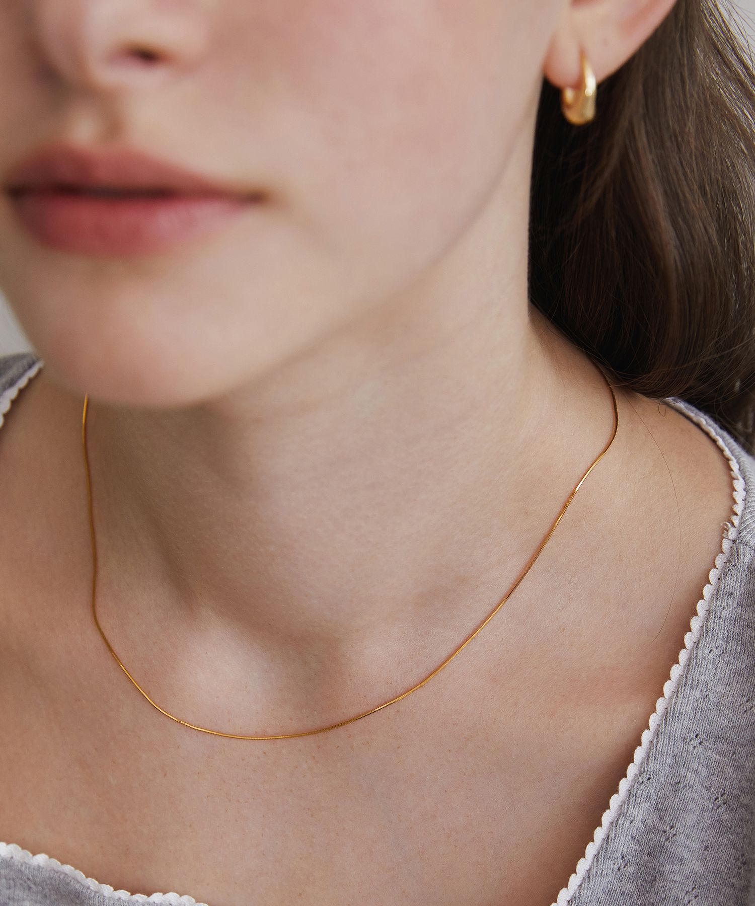 TATIANA☆[Silver925] Mild Heart Snake Chain Necklace MUSINSA | TATIANA (Silver 925) Mild Heart Snake Chain