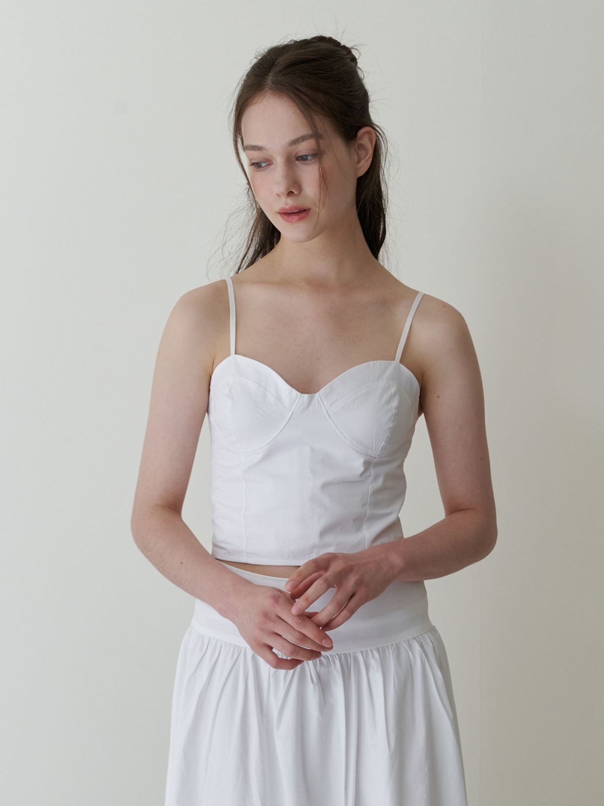 카인더베이비(KINDABABY) classic bustier blouse top - white