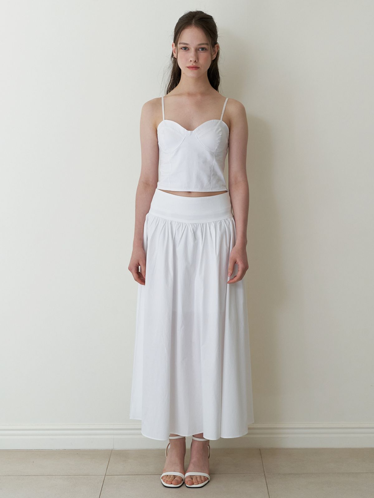 카인더베이비(KINDABABY) classic bustier blouse top - white