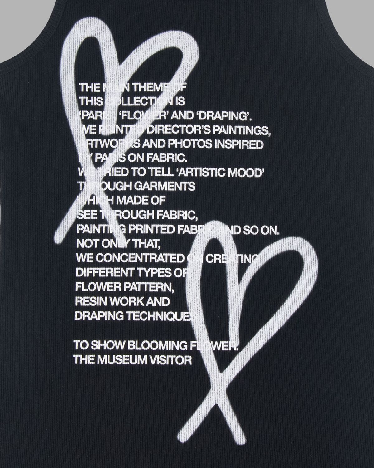 더뮤지엄비지터(THEMUSEUMVISITOR) HEART PRINTED SLEEVELESS (BLACK)