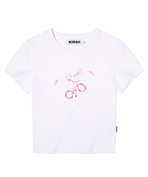 Tシャツ・カットソー KIRSH Ribbon Cherry Graphic Crop T-Shirt White MUSINSA | KIRSH Ribbon Cherry Graphic Crop T-Shirt [White]