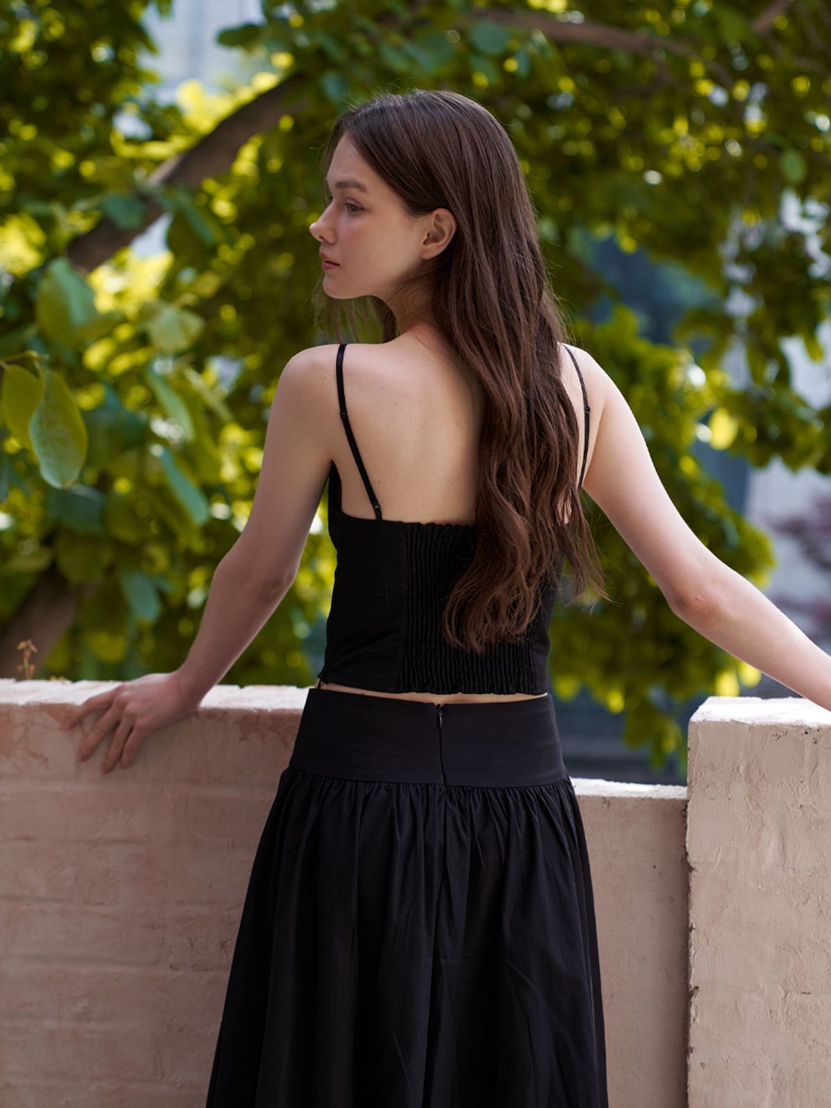 카인더베이비(KINDABABY) classic bustier blouse top - black