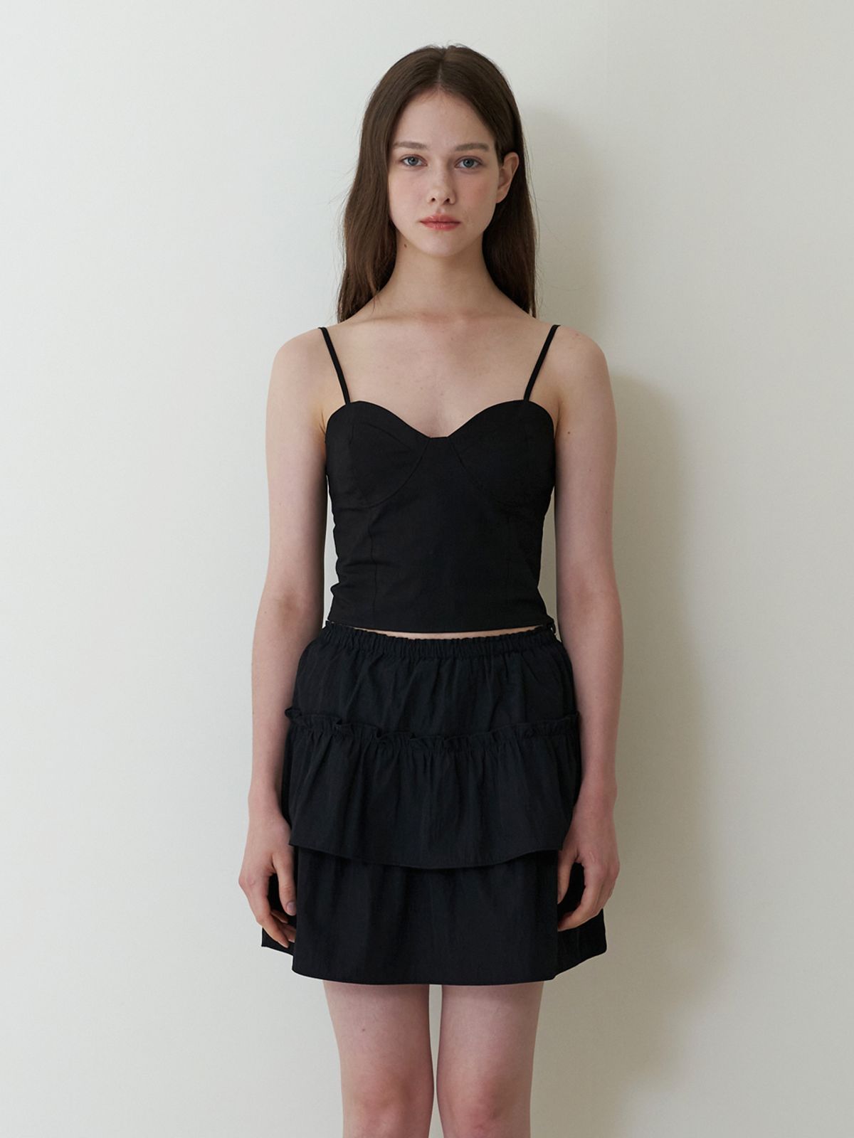 카인더베이비(KINDABABY) classic bustier blouse top - black