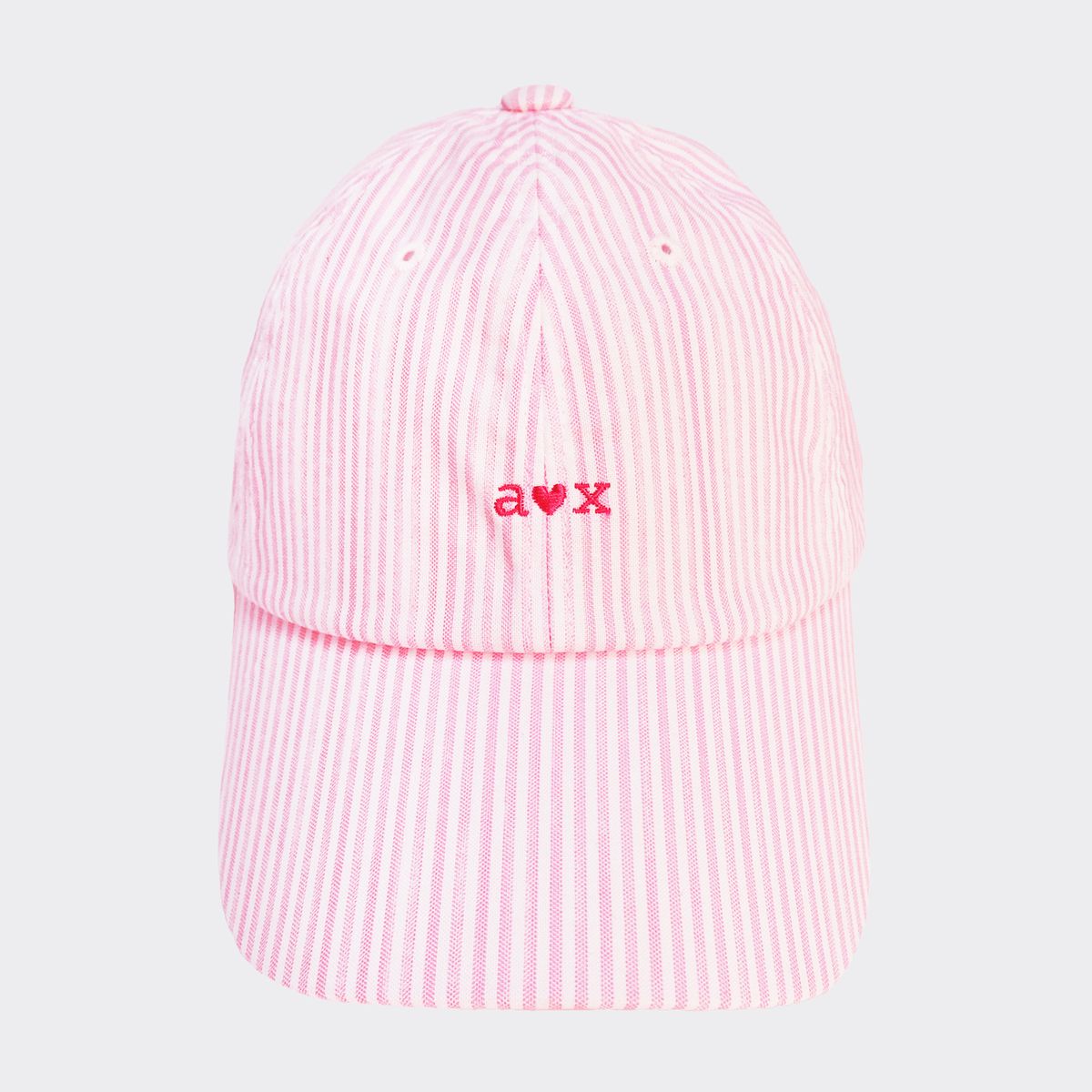 에이오엑스(AOX) aox stripe ribbon ball cap pink