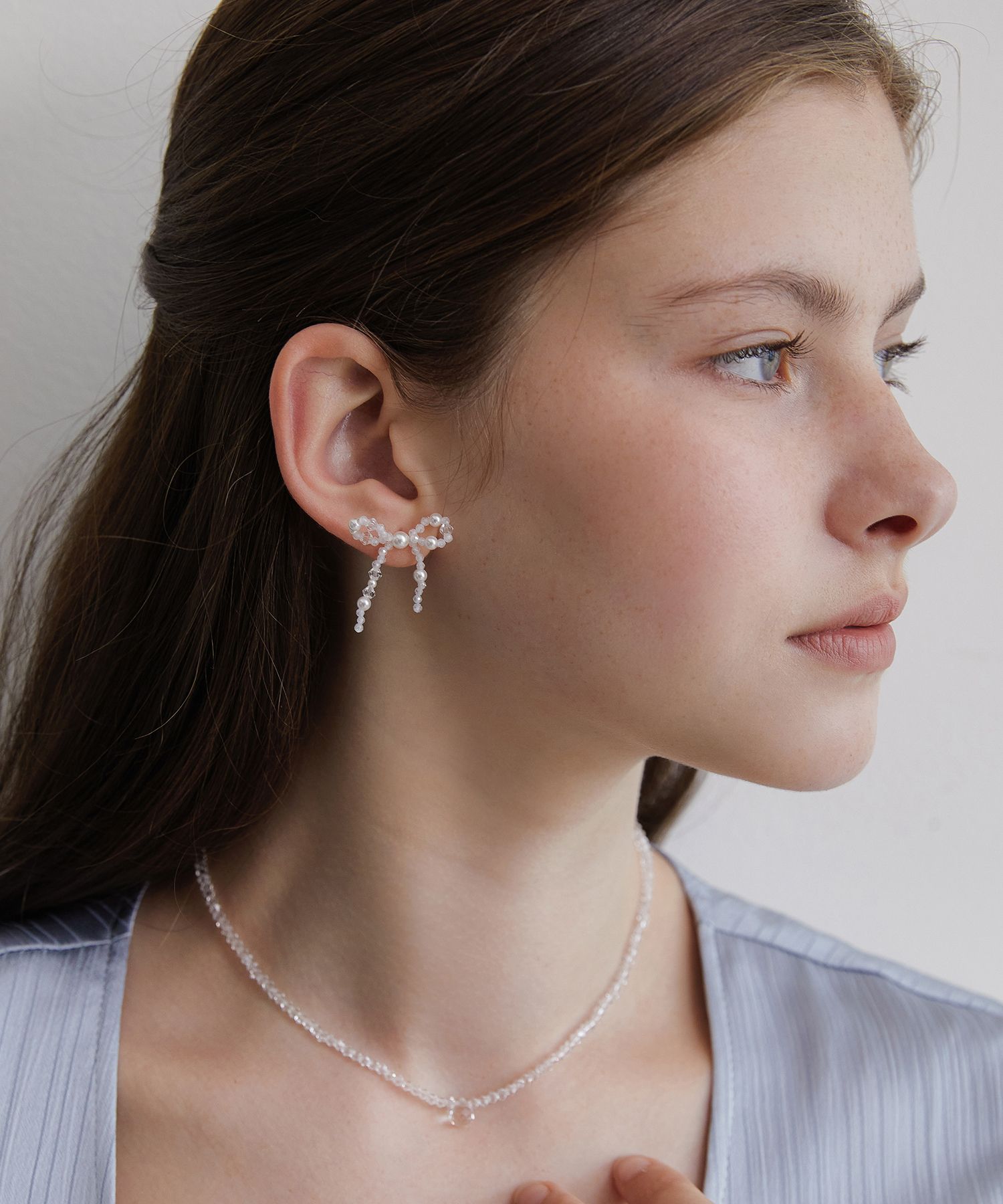 イヤリング TATIANA Silver 925 Pearl Mix Chandelier Ribbon Earrings EC31 MUSINSA | TATIANA (Silver 925) Pearl Mix Chandelier Ribbon