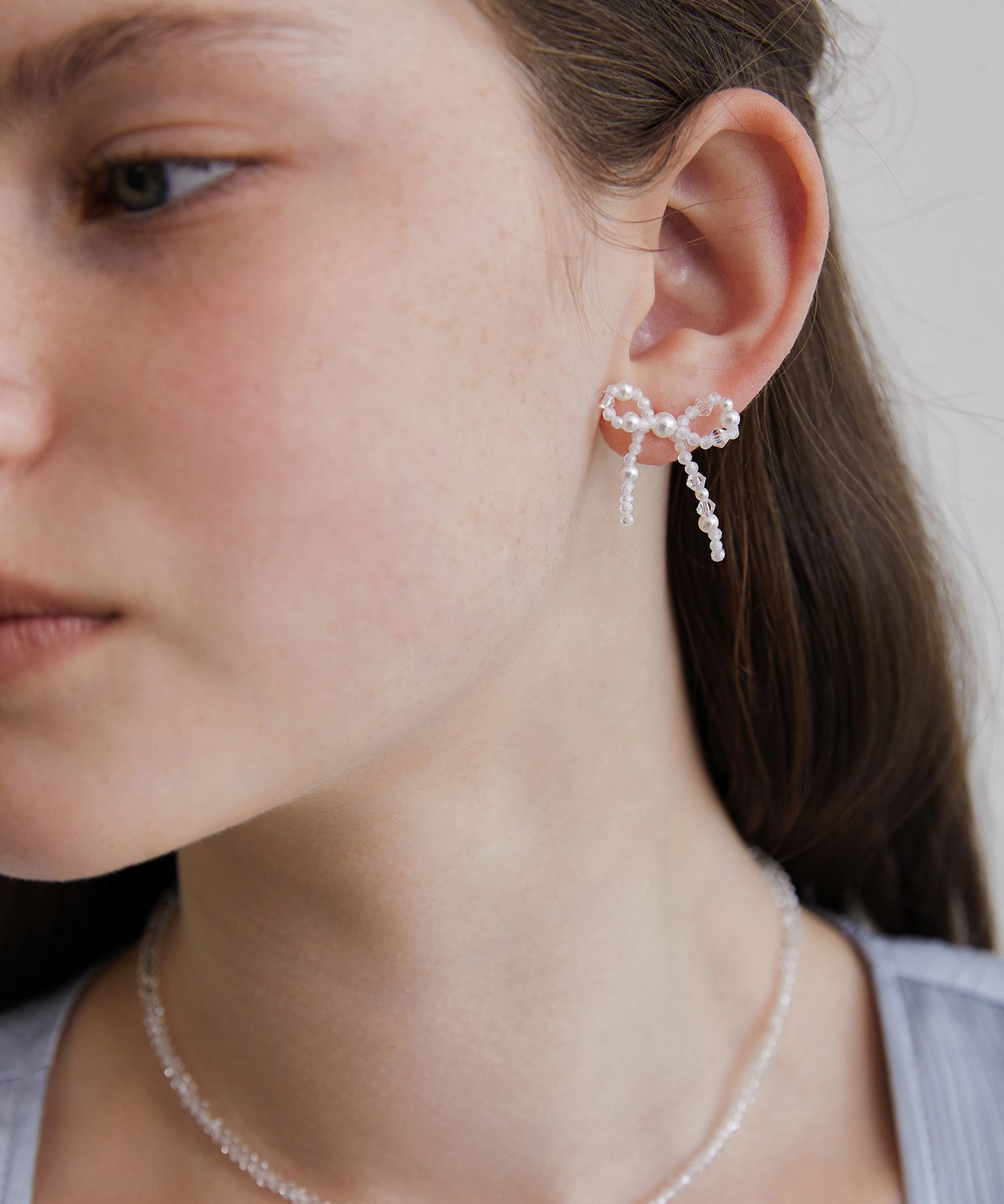 イヤリング TATIANA Silver 925 Pearl Mix Chandelier Ribbon Earrings EC31 MUSINSA | TATIANA (Silver 925) Pearl Mix Chandelier Ribbon